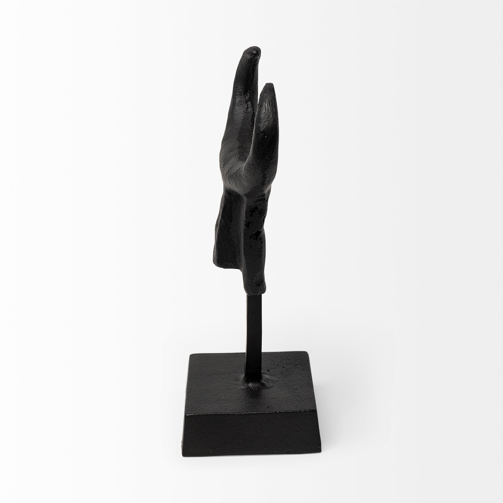 Caleb 4L x 5W Black Metal Tribal Figurine — product photograph