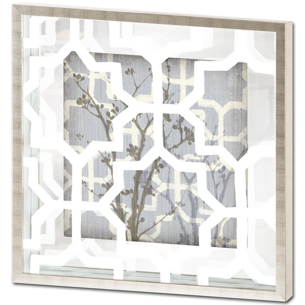 Silhouette & Pattern V (MC) Jennifer Goldberger Hand Embelished Framed Art Print Matted under Glass — product photograph