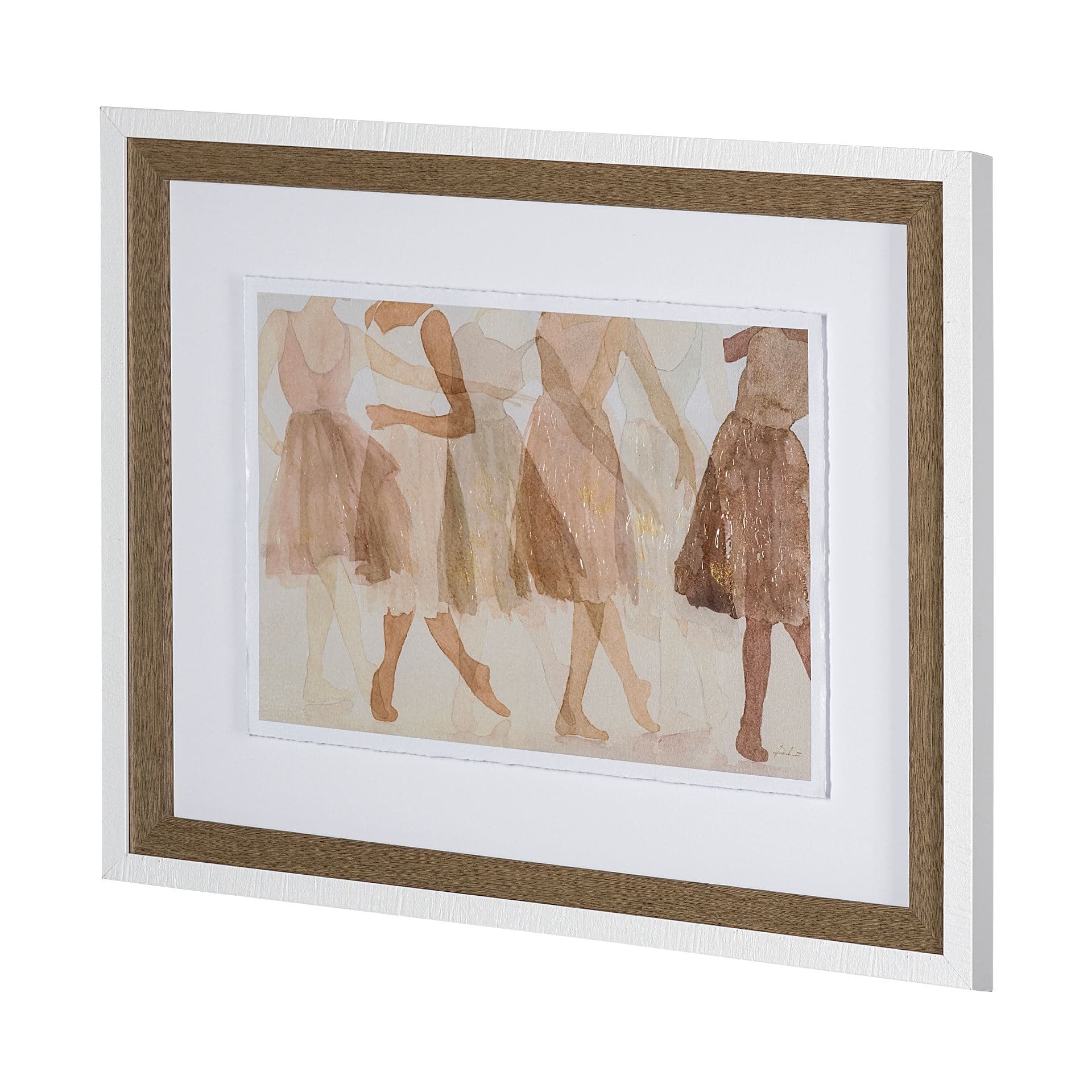 Posture by Mercana Studio a Hand Embellished Textured Framed Art Print Matted under Glass — product photograph