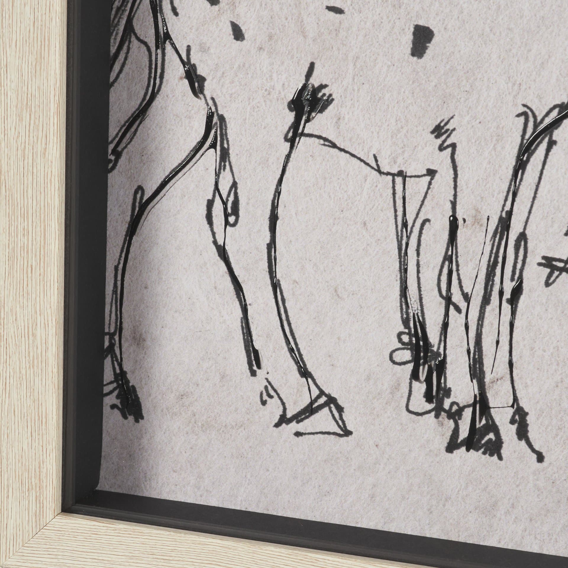 Pony Sketches II by Mercana Studio Hand-Embellished Framed Artwork Matted under Glass — product photograph