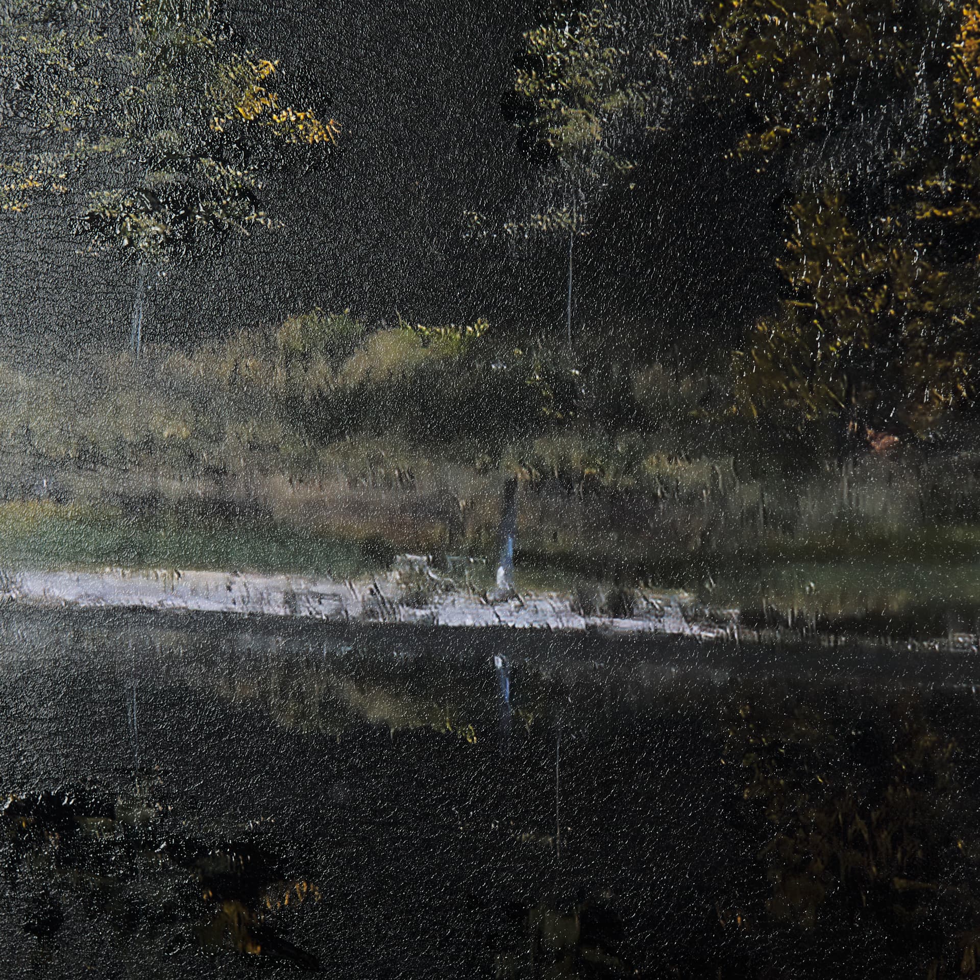 Water's Reflection-R by Chad Mackay a Hand Embellished Textured Framed Art Print Matted under Glass — product photograph