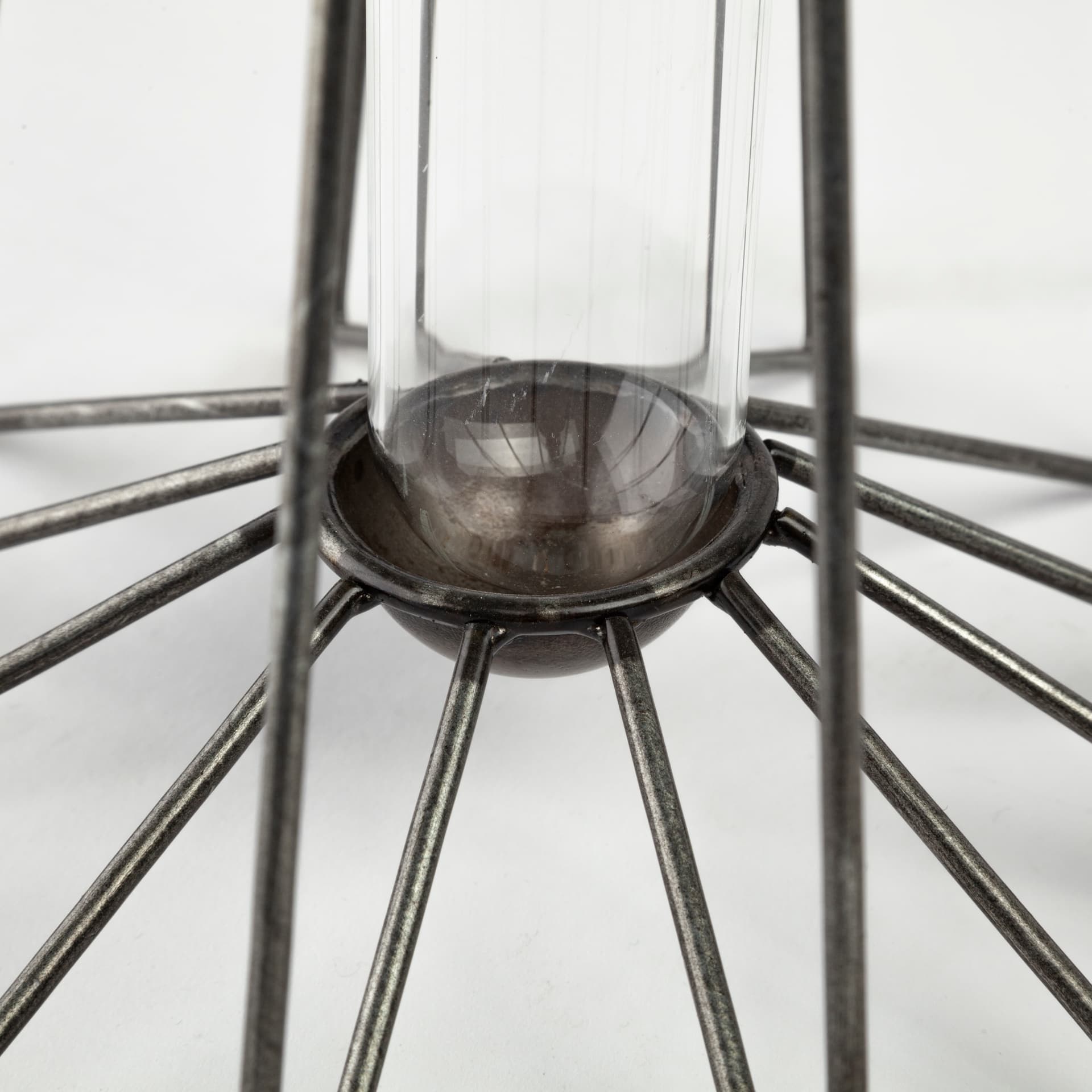 Madeline II Large Gunmetal Gray Metal Glass Test Tube Vase — product photograph