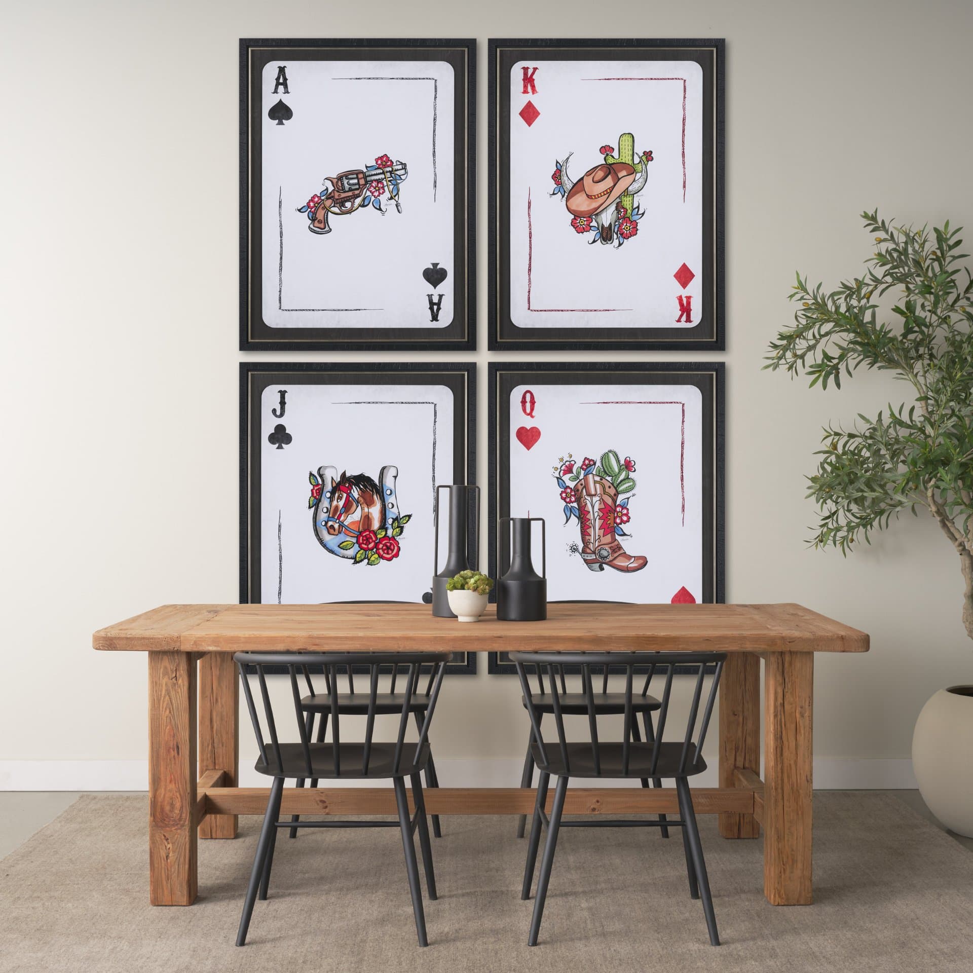 Wild West III by Mercana Studio Hand-Embellished Framed Artwork Matted under Glass — product photograph
