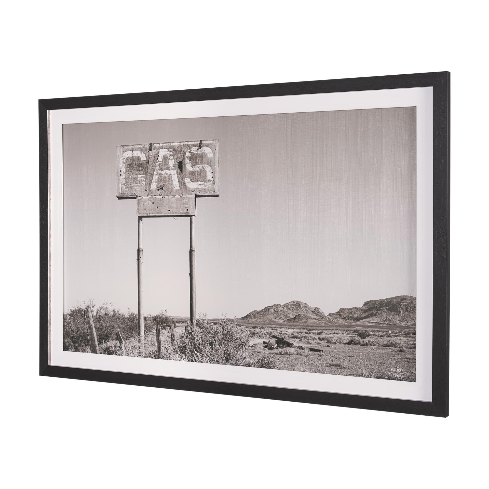 Southwest Gas Station by Nathan Larson a Hand Embellished Framed Photo Art Print Matted under Glass — product photograph