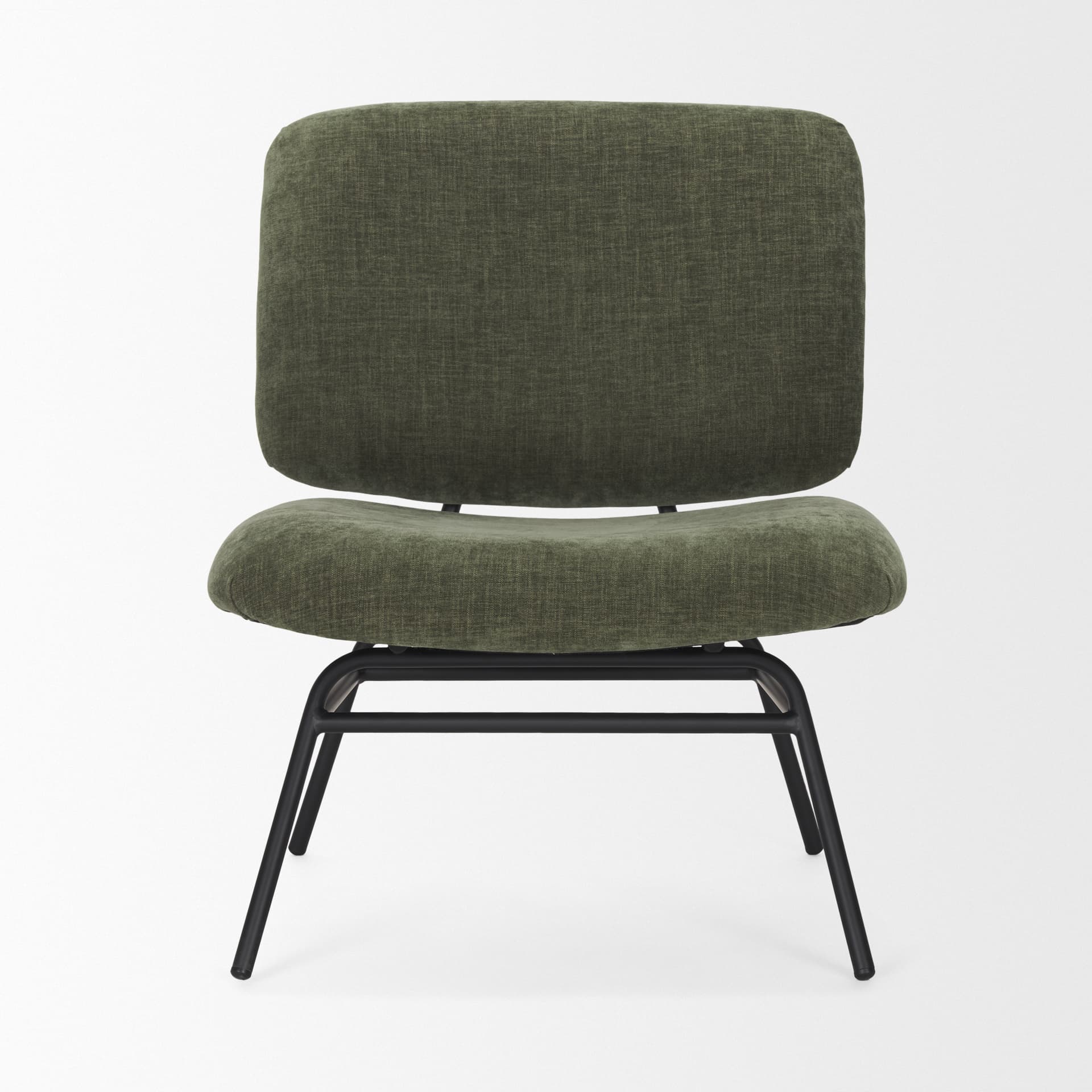 Nora Forest Green Fabric w/ Matte Black Metal Legs Accent Chair — product photograph