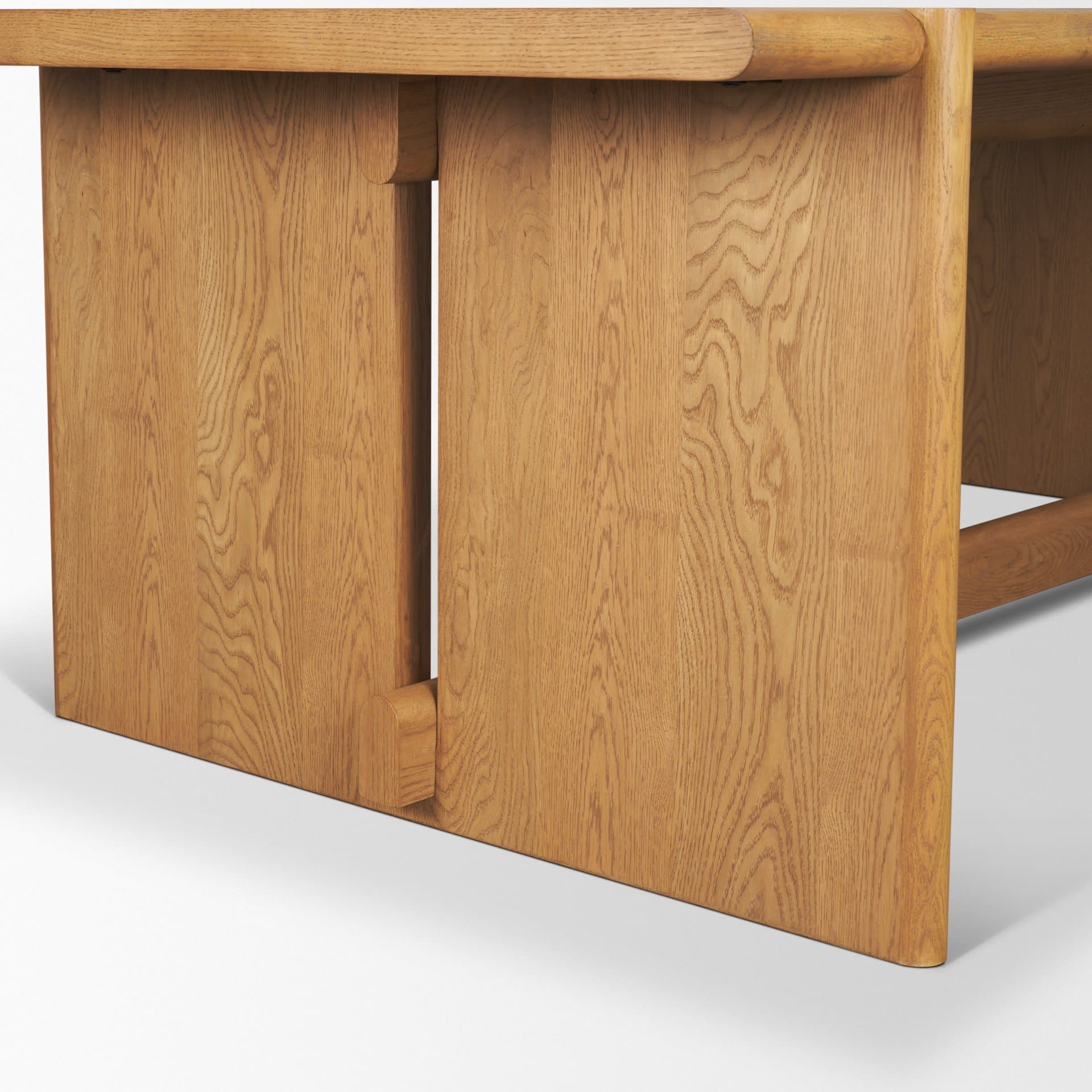 Rowan 94"L x 44"W Rectangular Dining Table | Modern | Light Brown Oak Wood | Seats 8 — product photograph