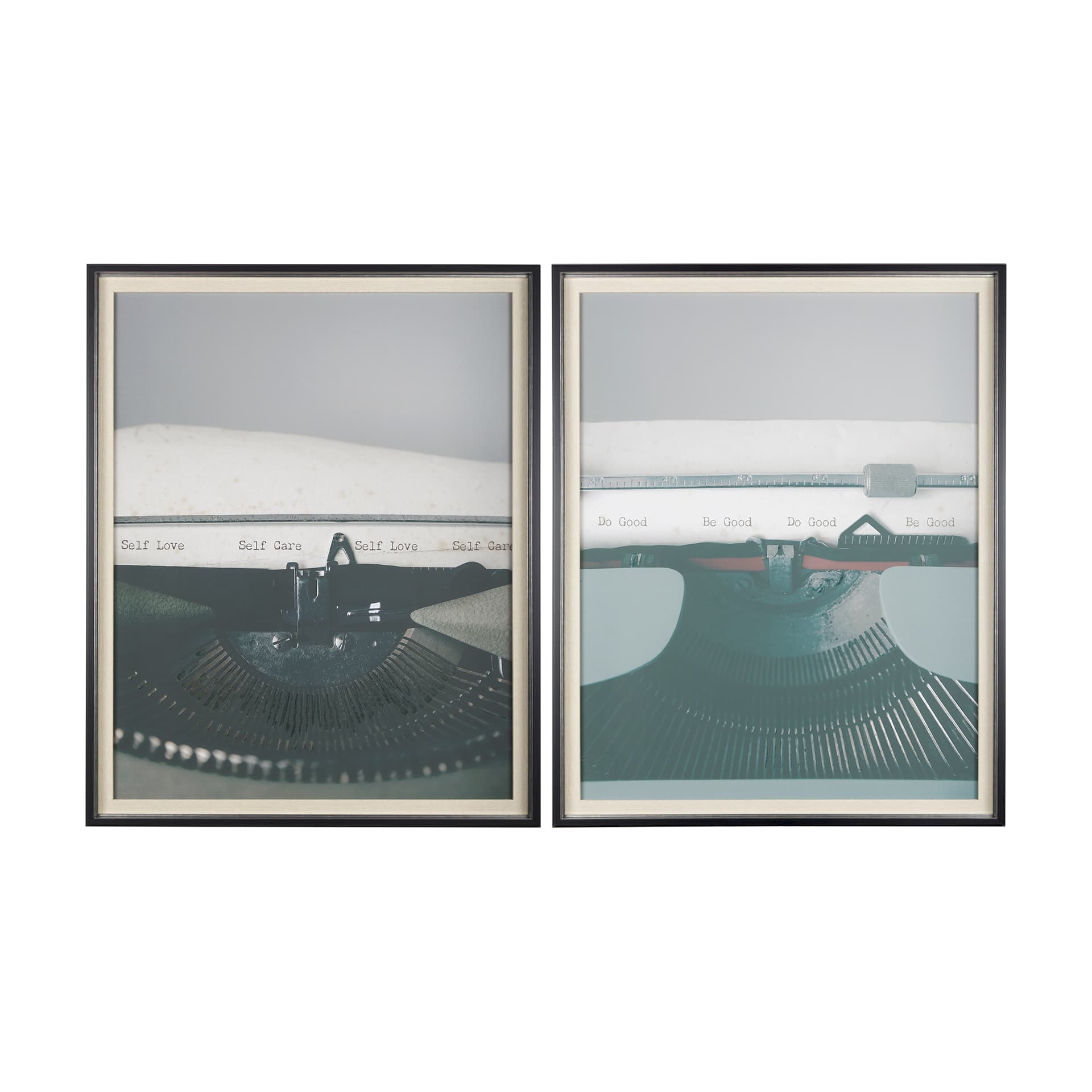 Typewriter Notes Care by Mercana Studio Hand Embellished Textured Framed Photo Art Print Matted unde — product photograph