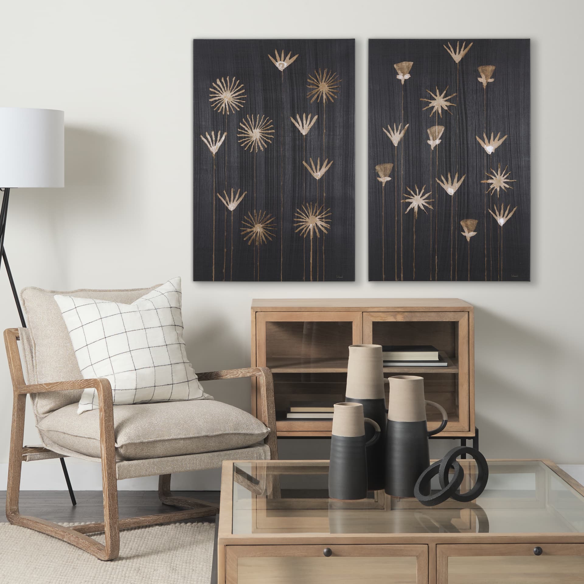 Spark II by Mercana Studio a Hand Embellished Textured Canvas — in a styled room