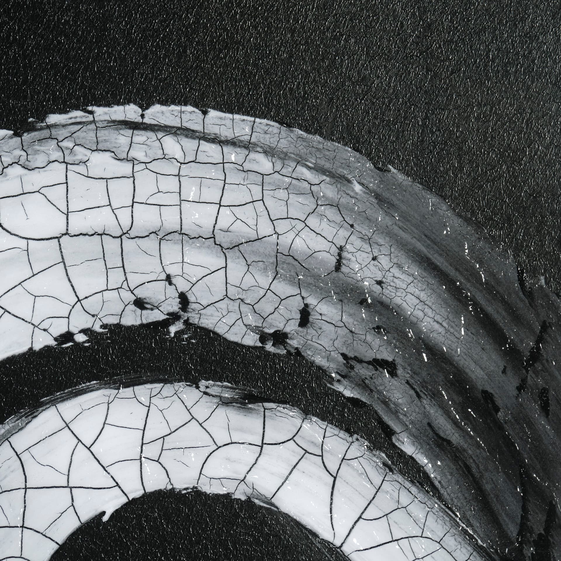Ying (Black) by Mercana Studio a Hand Embellished Textured Framed Art Print Matted under Glass — product photograph