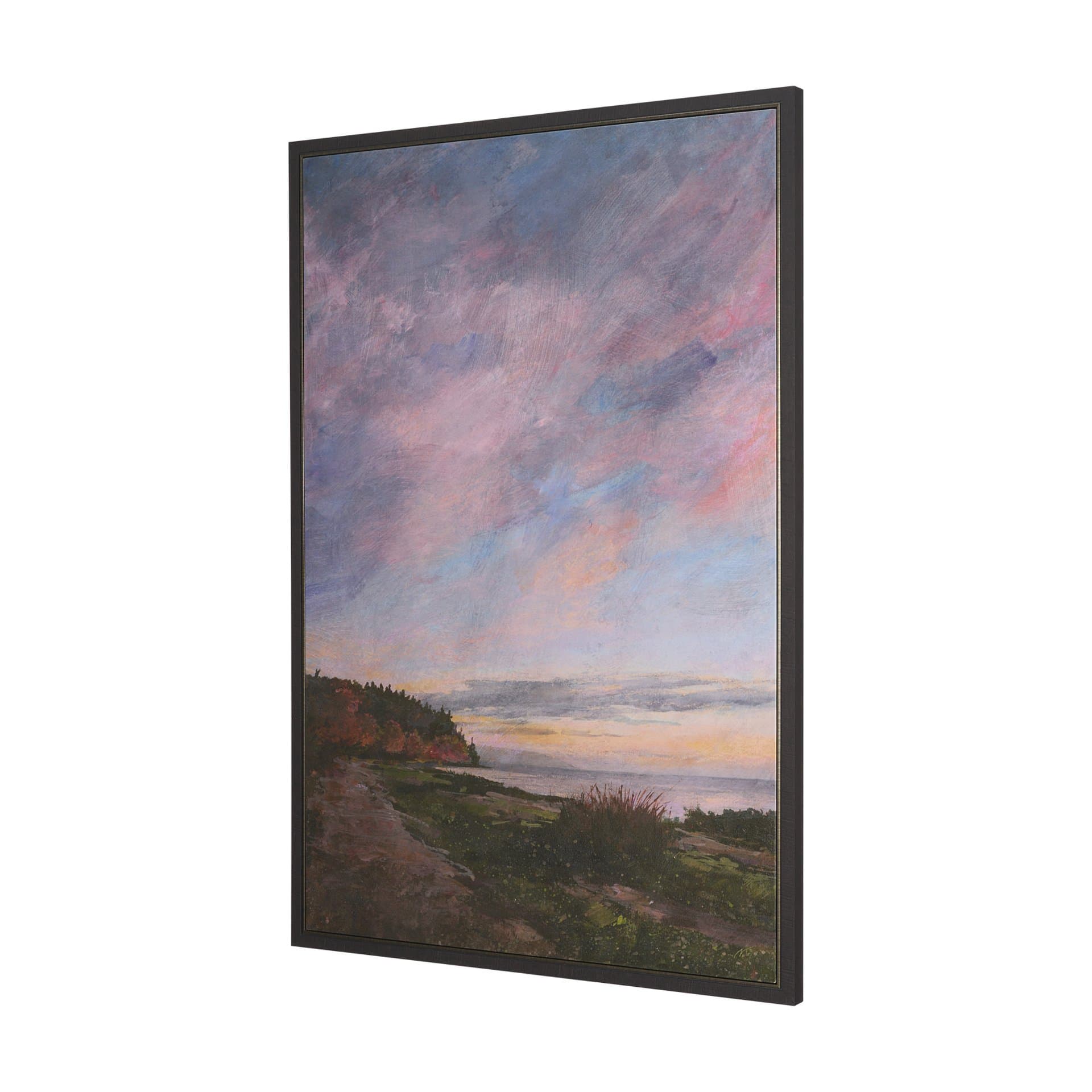 Crescent Sunset I by Mercana Studio Hand-Embellished Textured Framed Canvas Artwork — product photograph