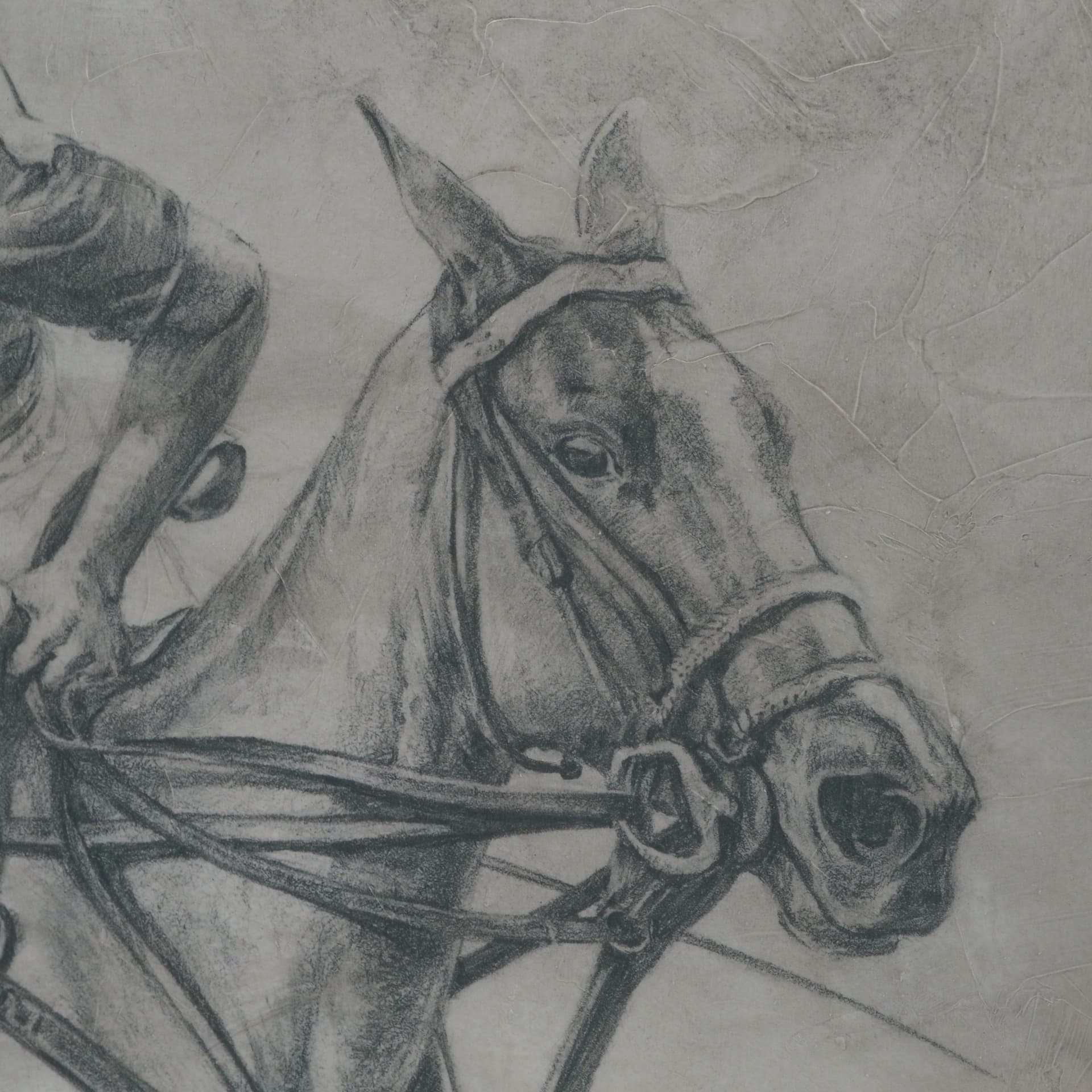 Polo Player II by Mercana Studio a Hand Embellished Textured Framed Art Print Matted under Glass — product photograph