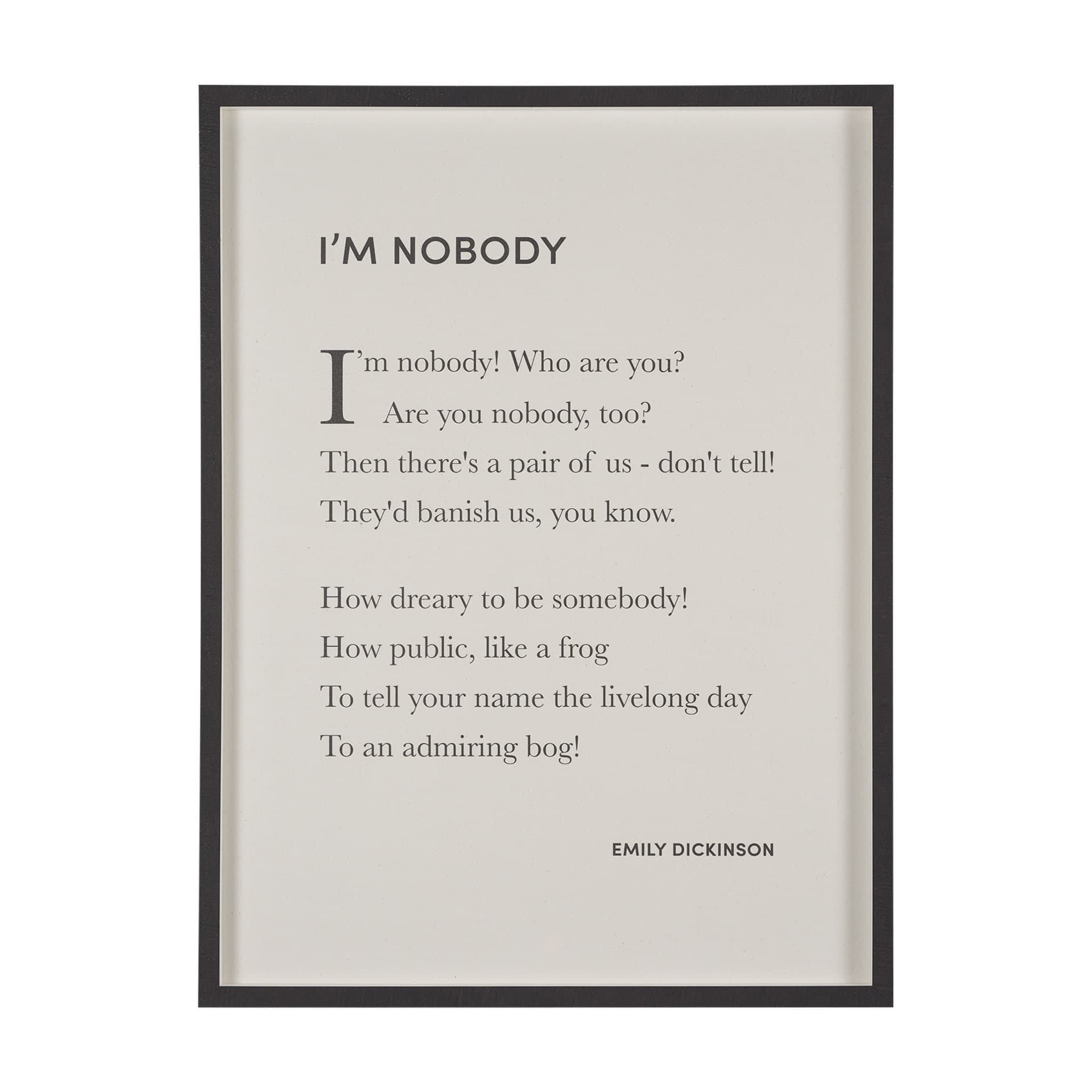 I'm Nobody by Mercana Studio a Hand Embellished Framed Art Print Matted under Glass — product photograph