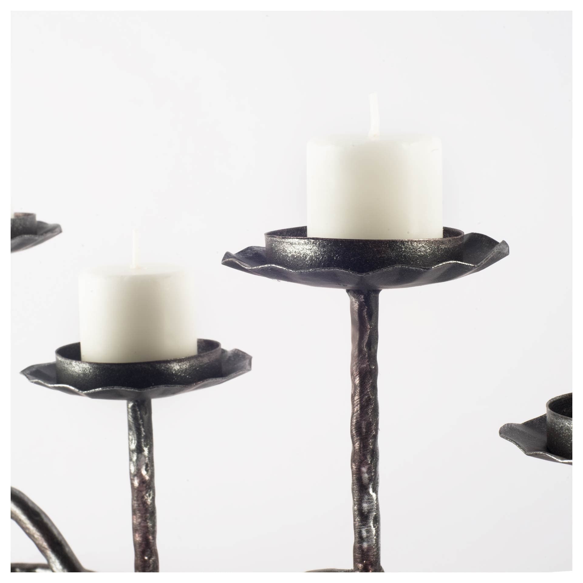 Orville Black Metal Pipe Five Tealight Table Candle Holder — product photograph