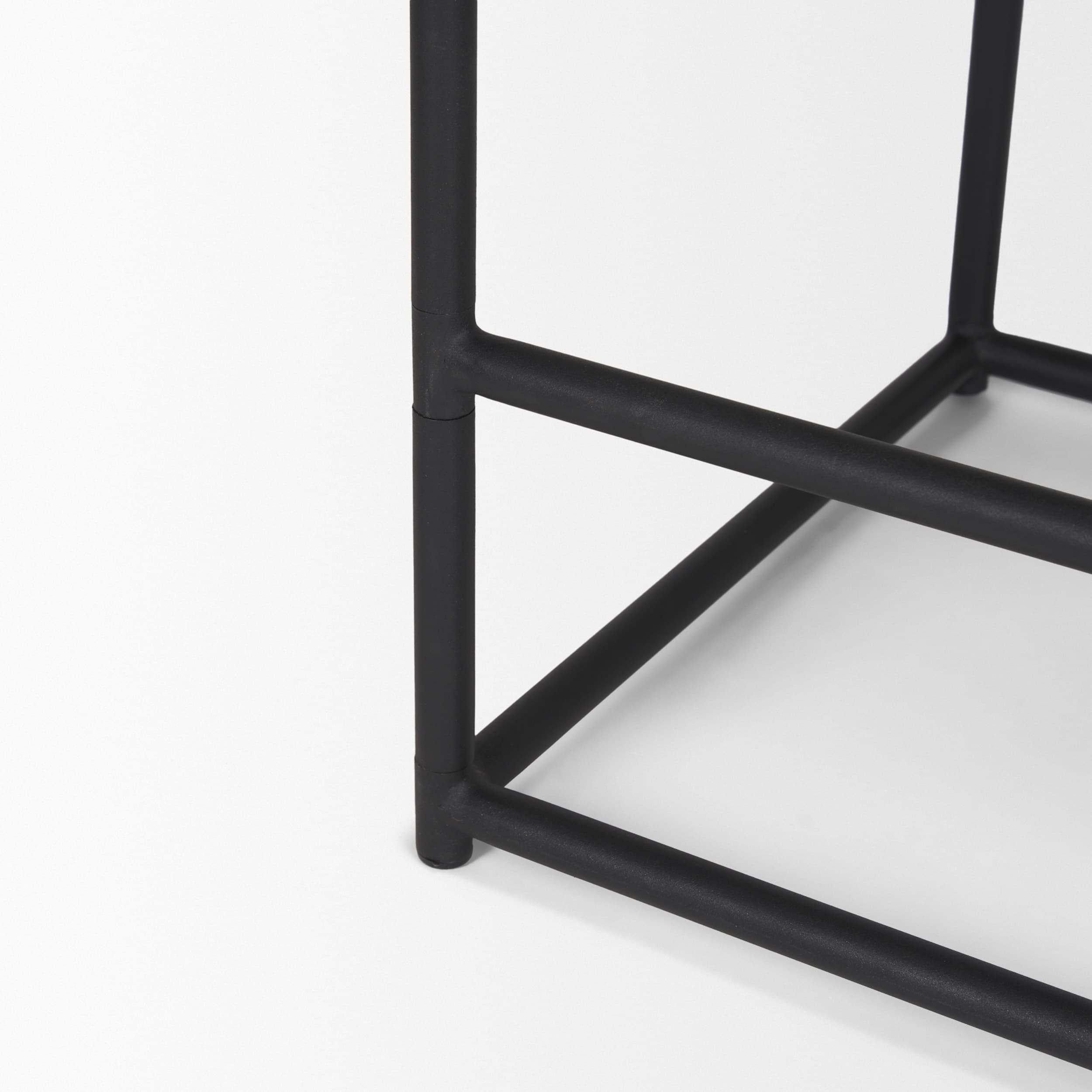 Taniel Backless 27.25in Seat Counter Stool | Brown Leather w/ Metal — product photograph
