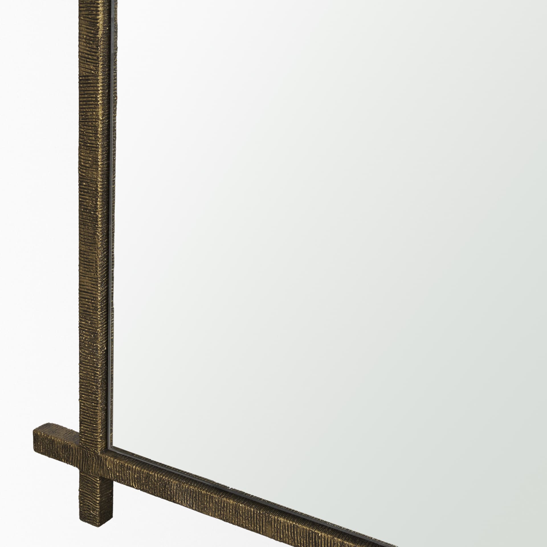 Tori Textured Gold Metal Cross Frame Wall Mirror — product photograph