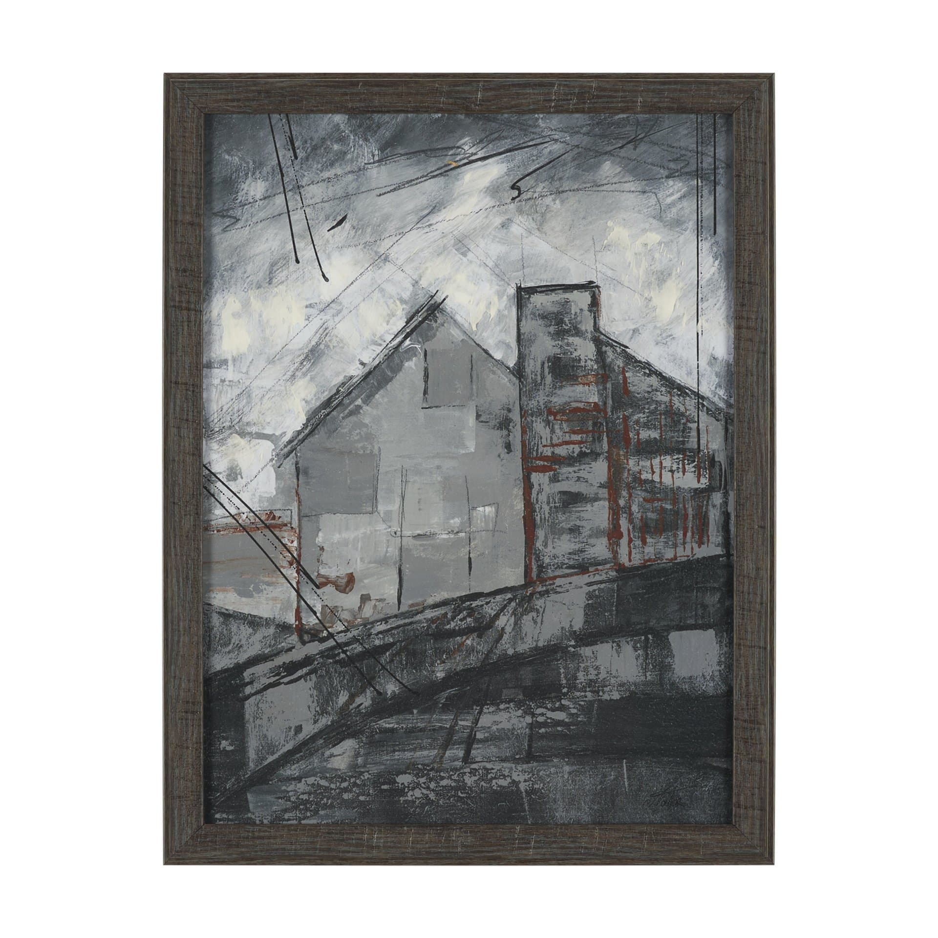 Community 4B by Mercana Studio Hand-Embellished Textured Framed Artwork Matted — product photograph