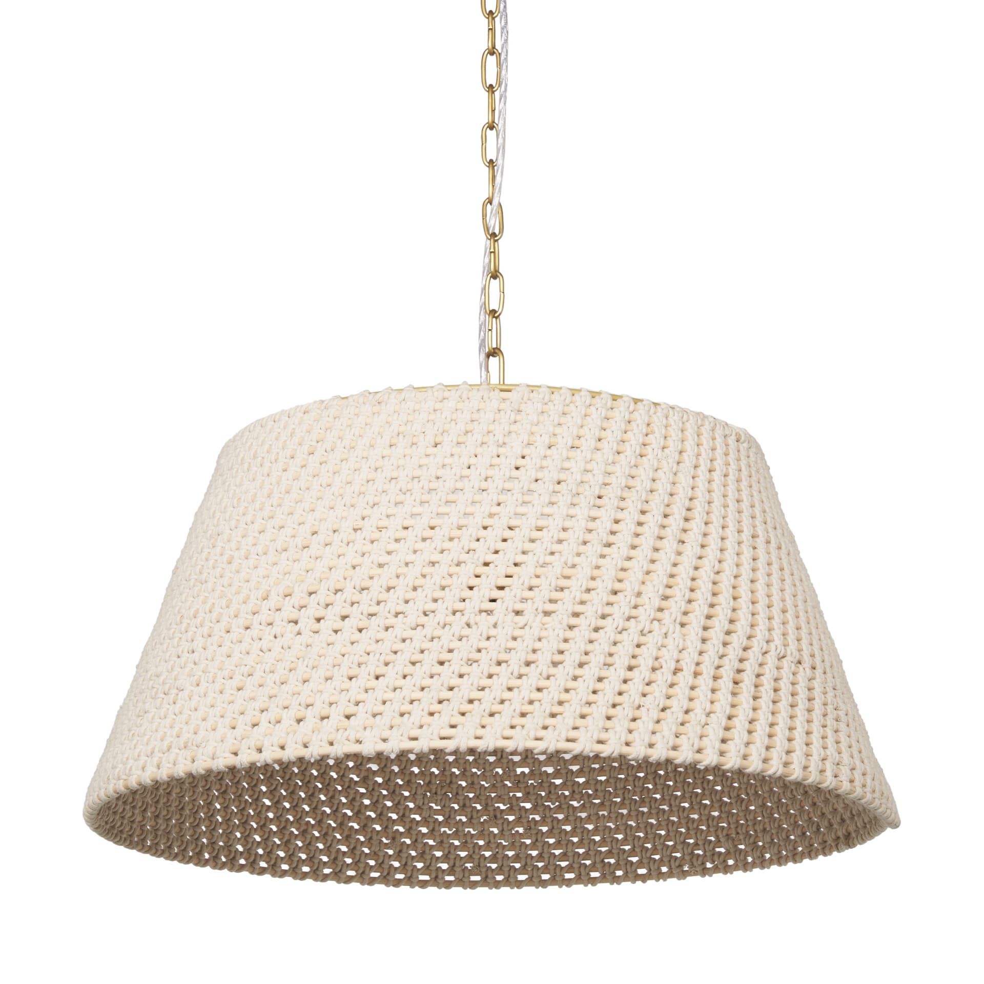 Tosha 1-Light Tapered Cotton Rope Drum Pendant — product photograph