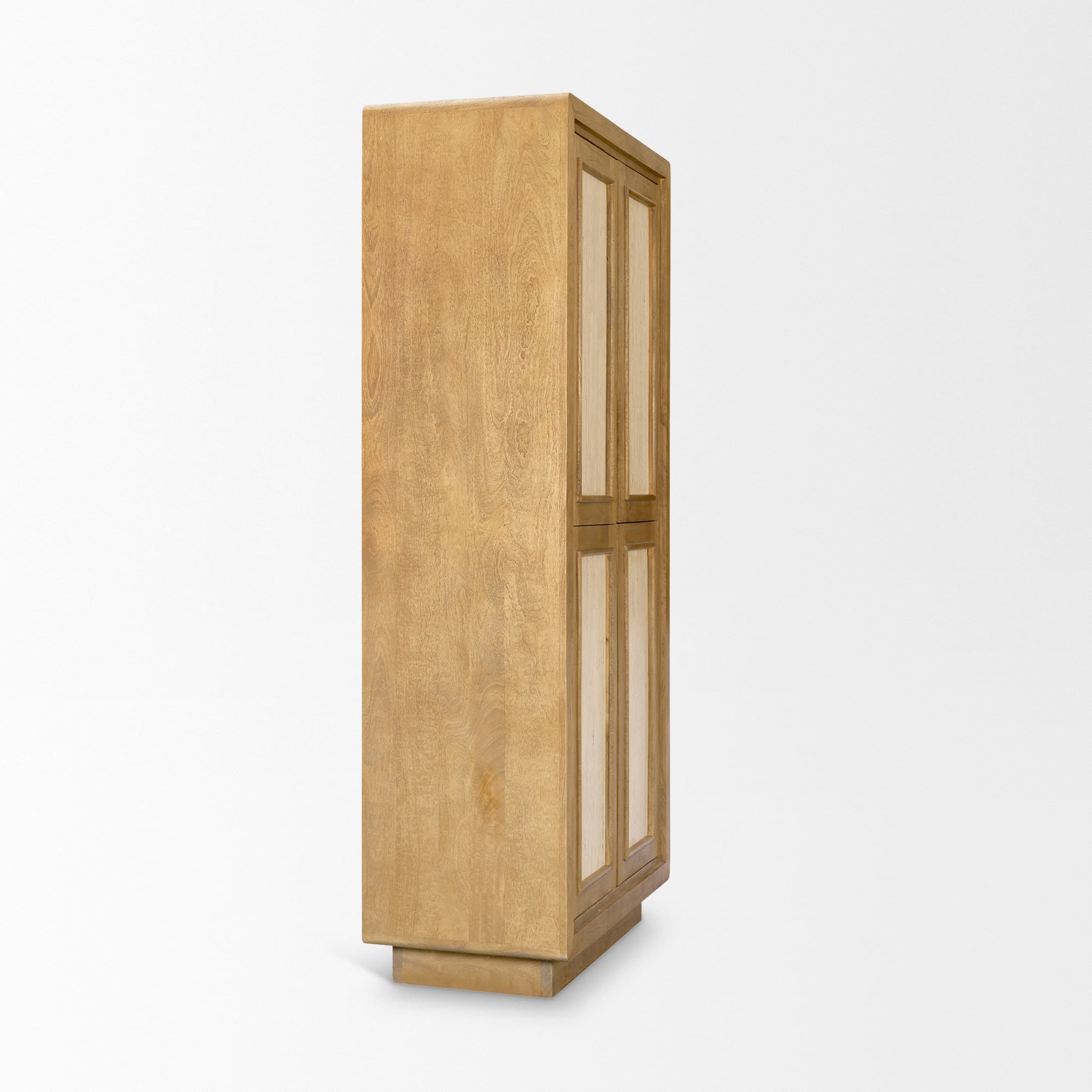 Valterra Light Brown Wood w/ Travertine 4 Door Tall Cabinet — product photograph