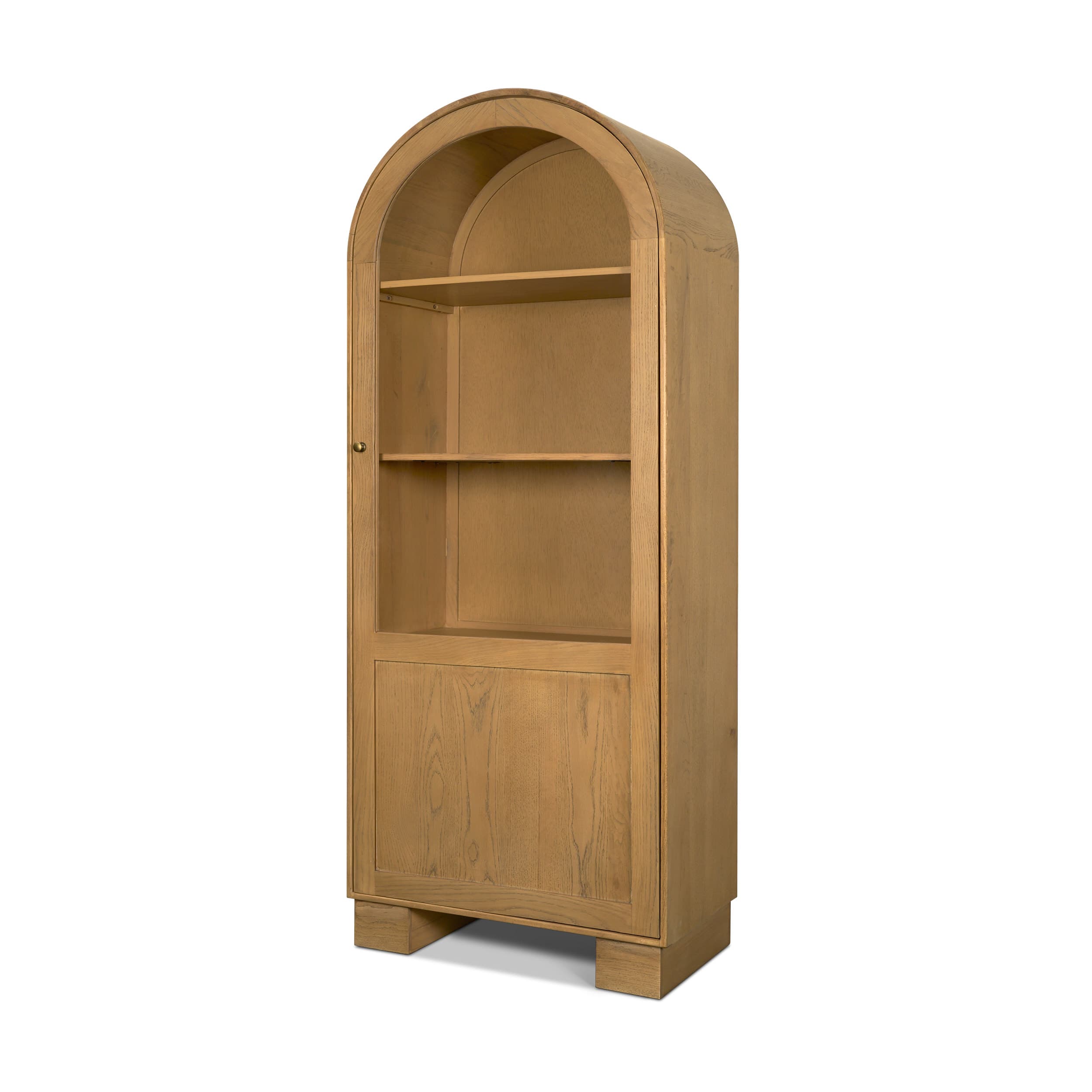 Hawthorne Solid Oak Wood w/ Glass Curio Cabinet — product photograph