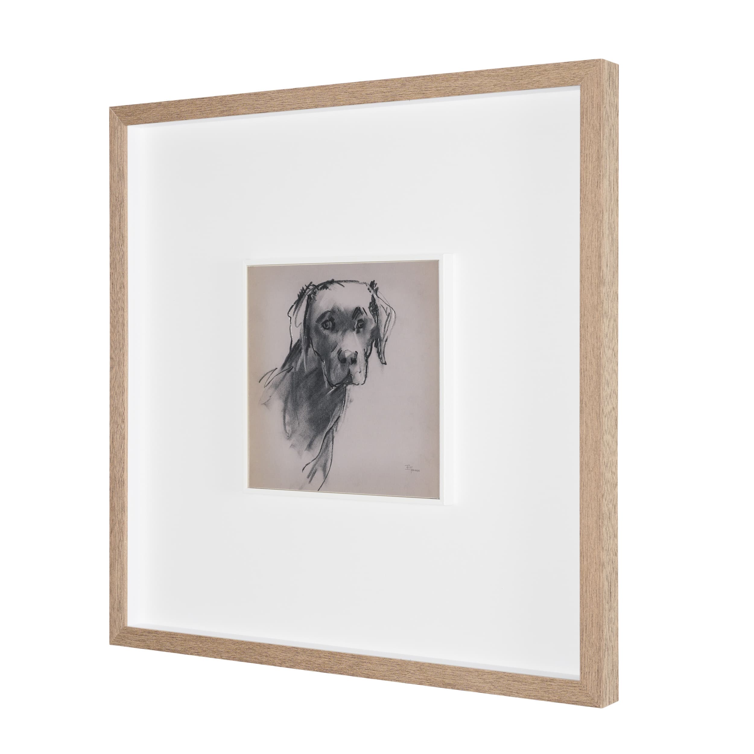 Black Lab by Mercana Studio Hand-Embellished Framed Artwork Matted under Glass — product photograph