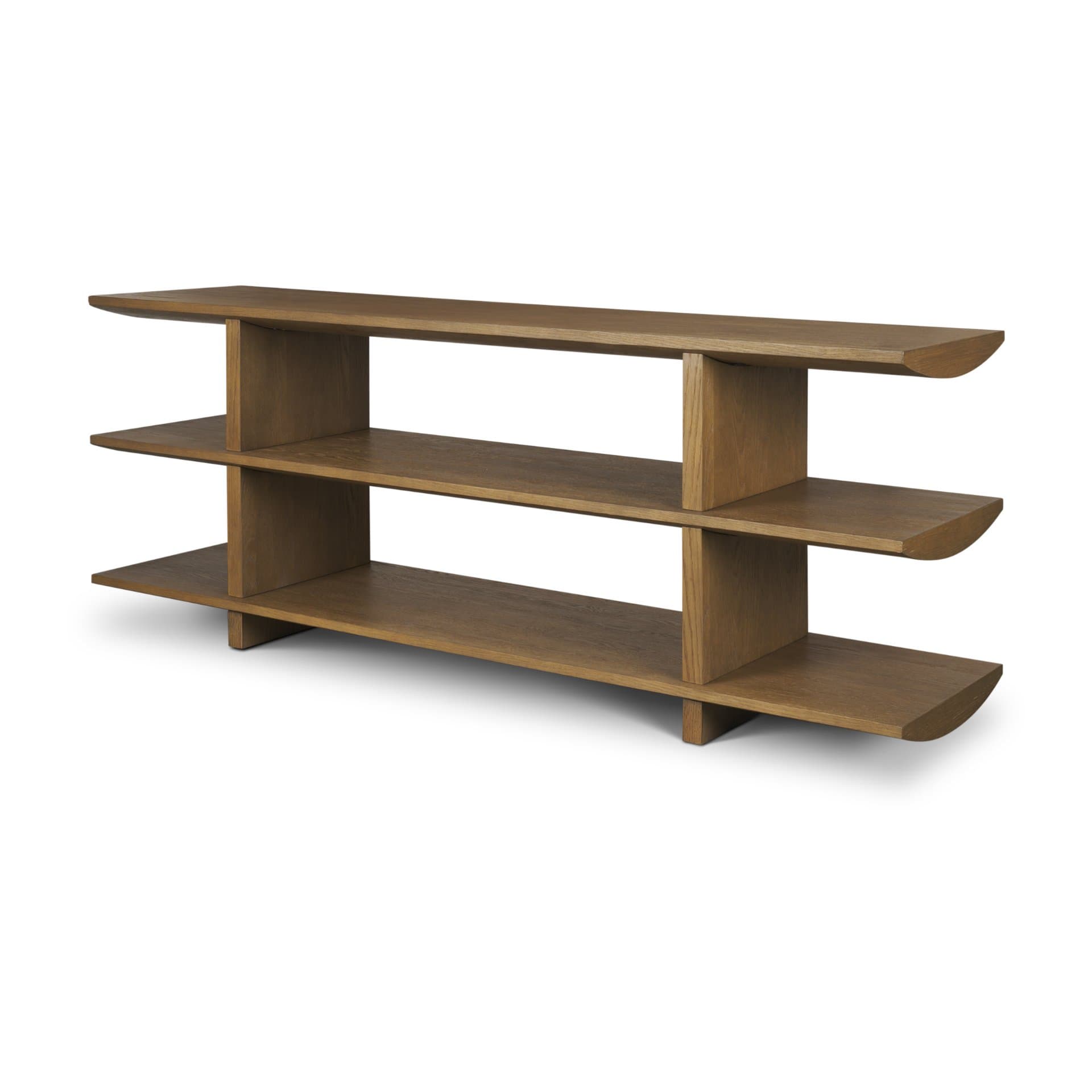 Boden 74" Wood Console Table w/ Open Shelves — product photograph
