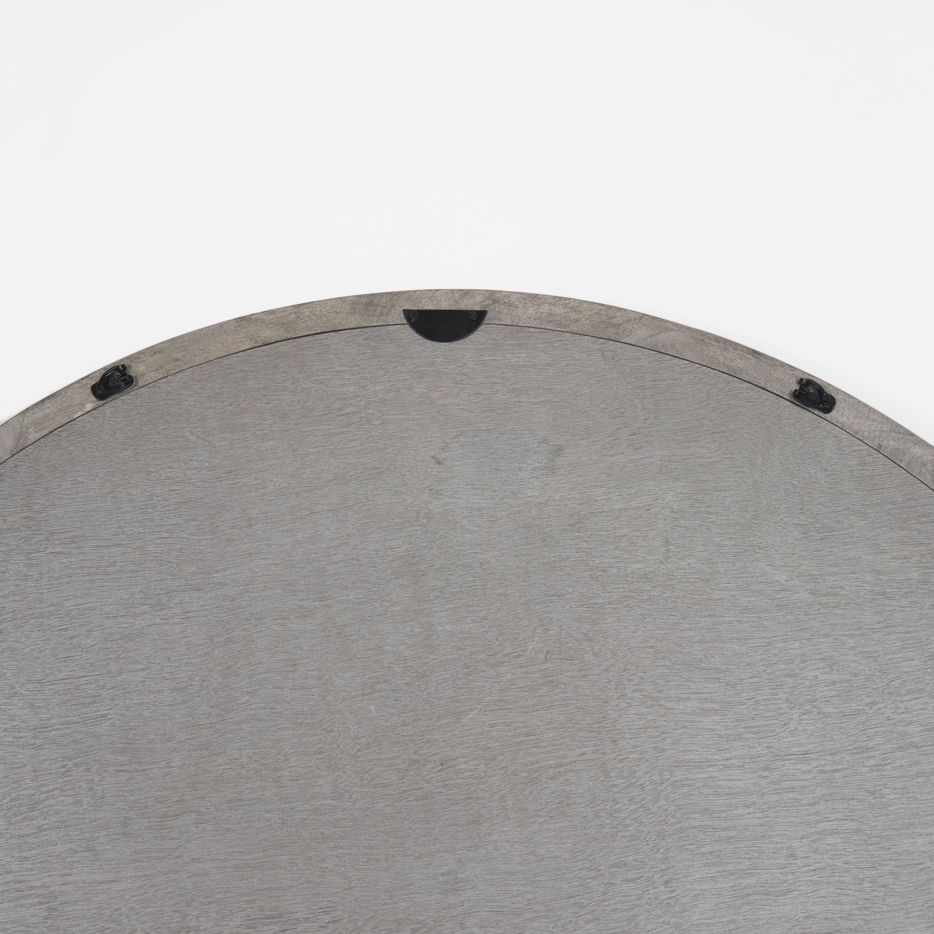 Gambit 46" Round Gray Wash Wood Frame Wall Mirror — product photograph