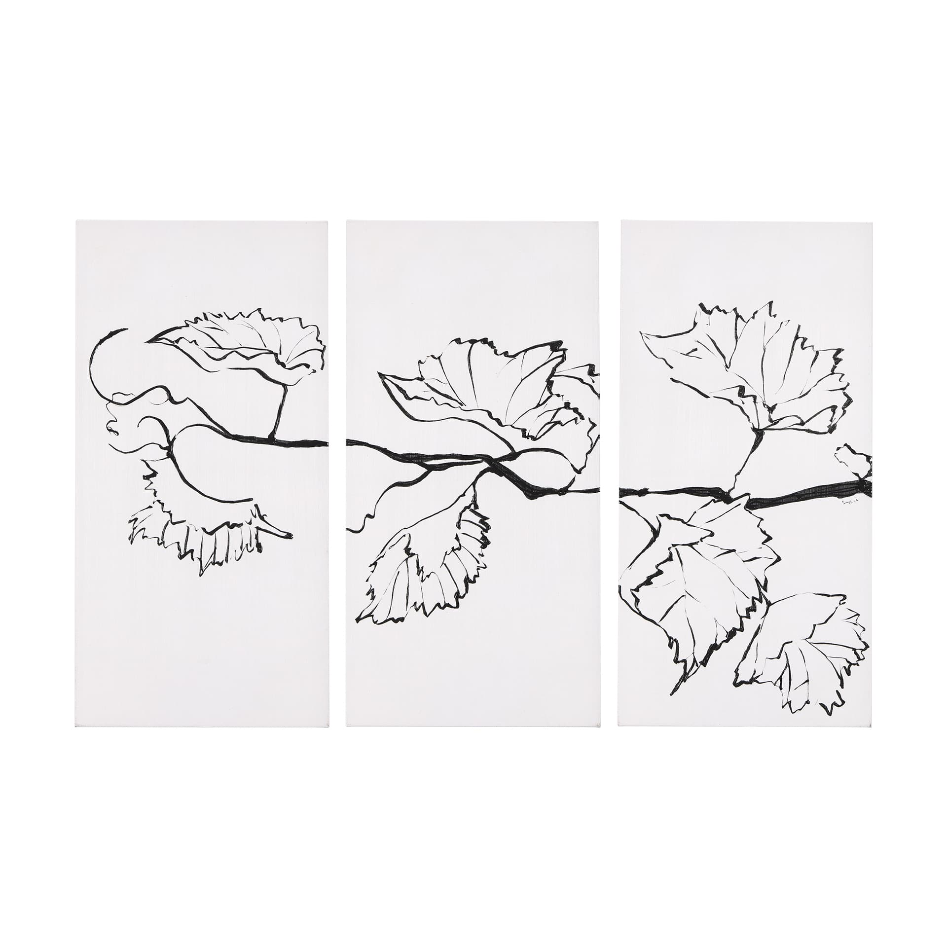 Begonia Vine (Left) by Mercana Studio a Hand Embellished Textured Canvas — product photograph