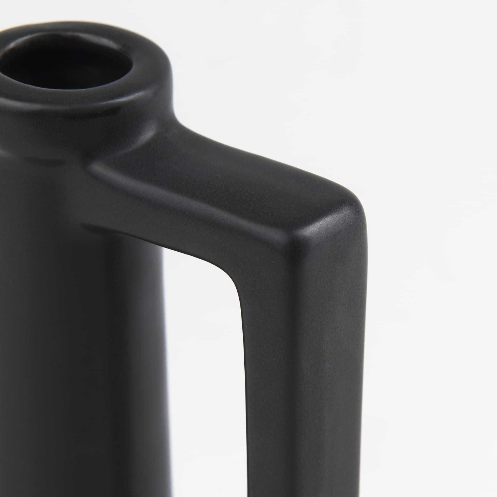 Burton 10.8H Small Matte Black Ceramic Jug Vase — product photograph