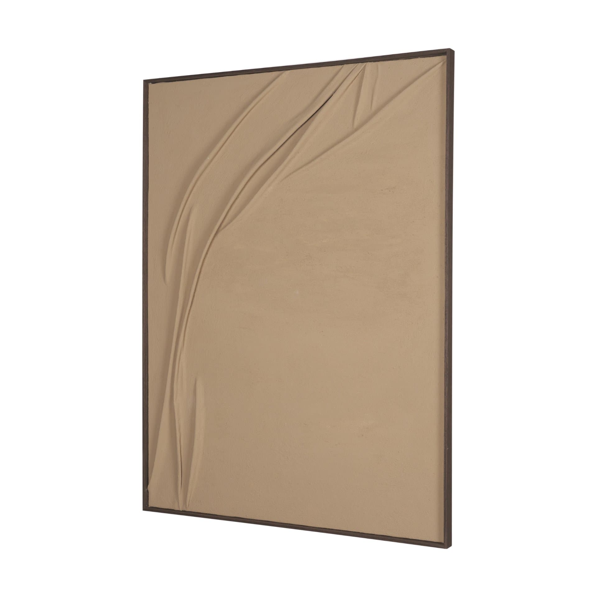 Drape III Camel Fabric Dimensional Framed Art — product photograph