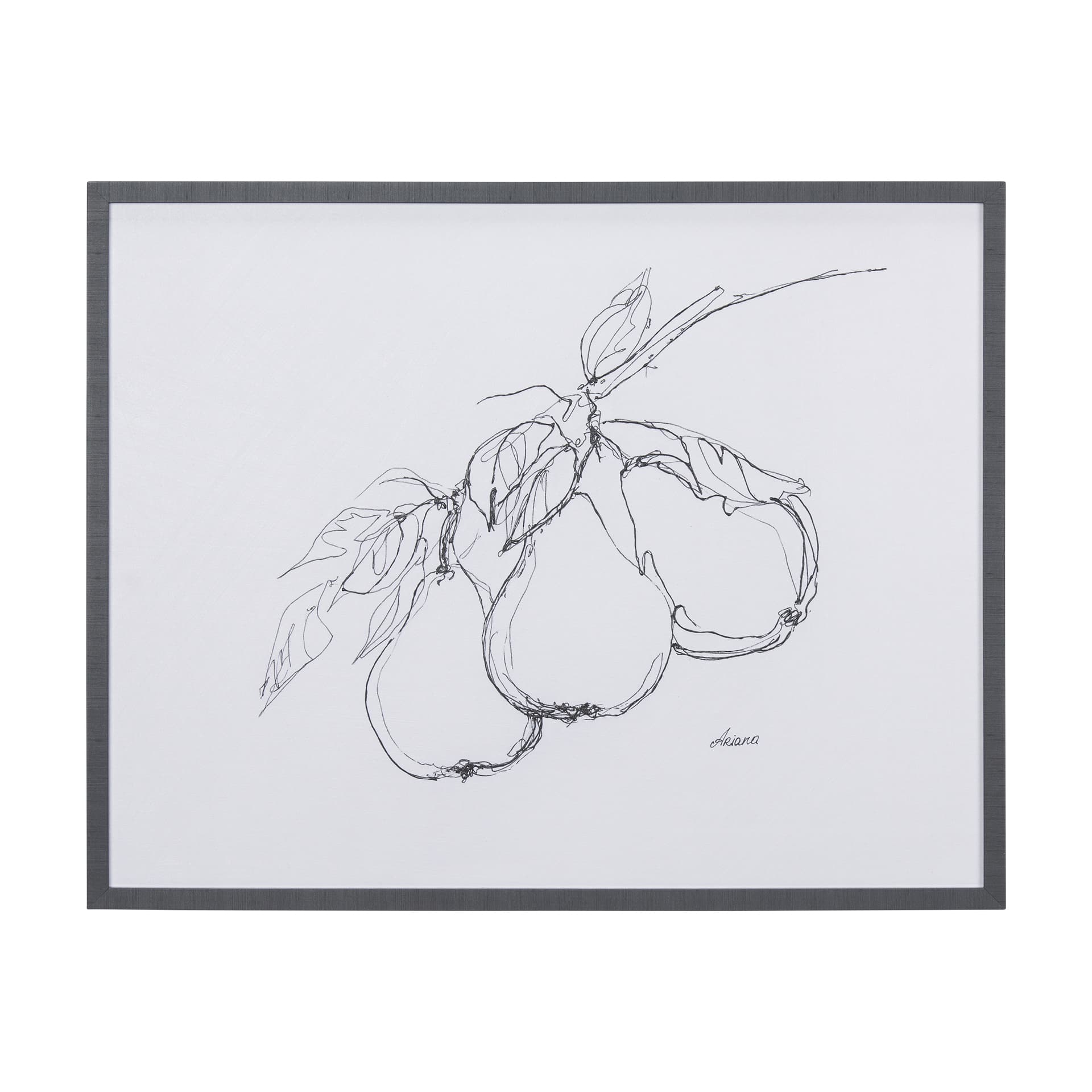 Fruit Sketch Pear by Mercana Studio a Hand Embellished Textured Framed Art Print — product photograph