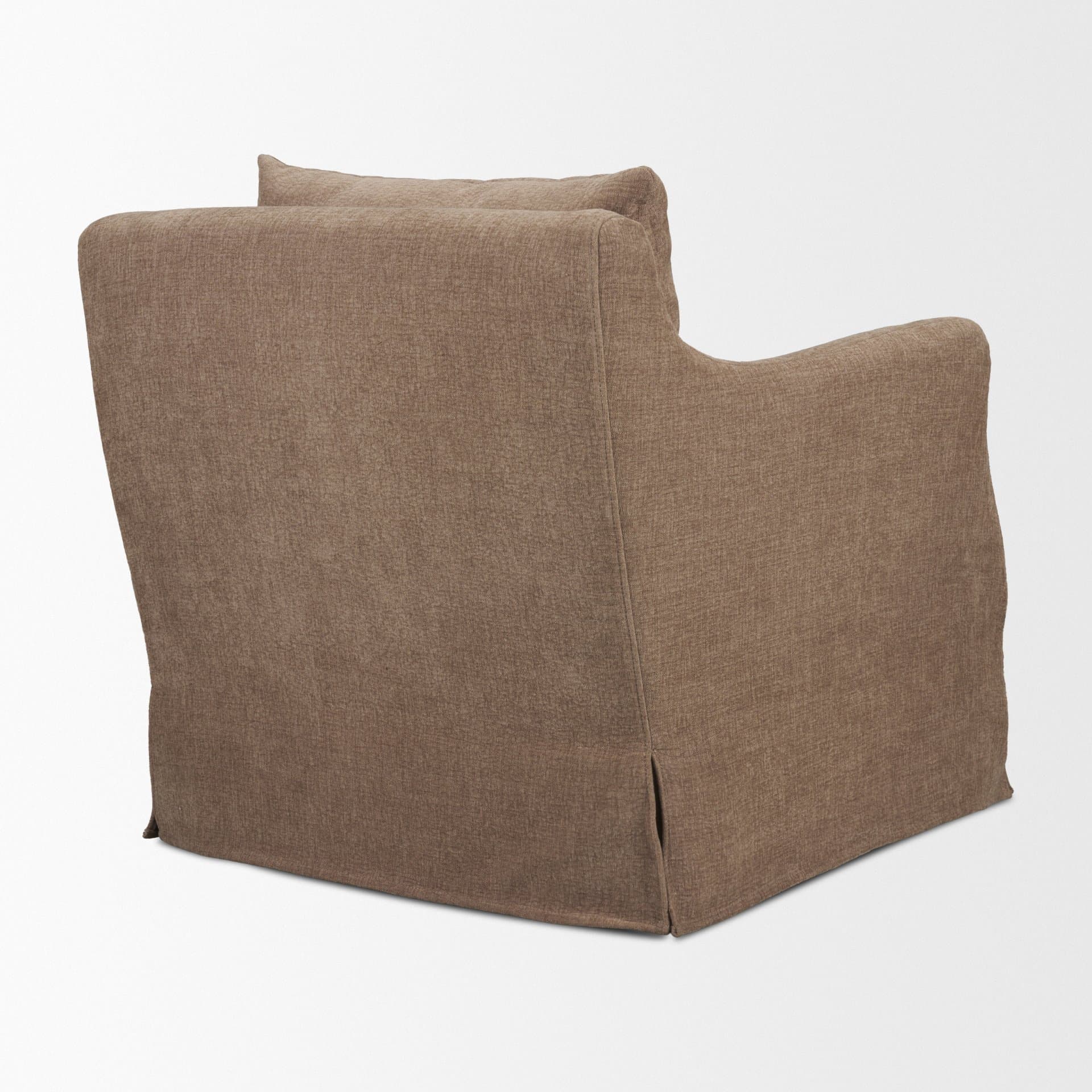 Ellington Slipcovered Slope Arm Swivel Accent Chair | Stonewashed Latte Fabric — product photograph
