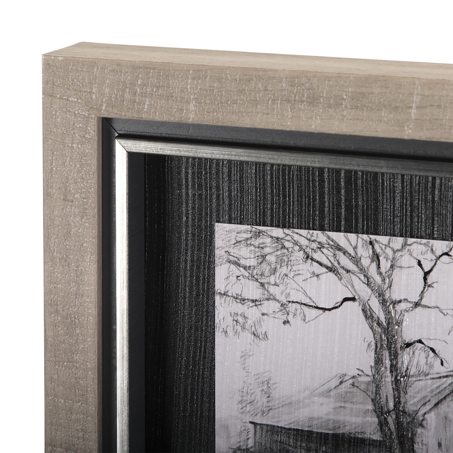 Countryside Sketches I by Ariana a Hand Embellished Textured Framed Art Print — product photograph