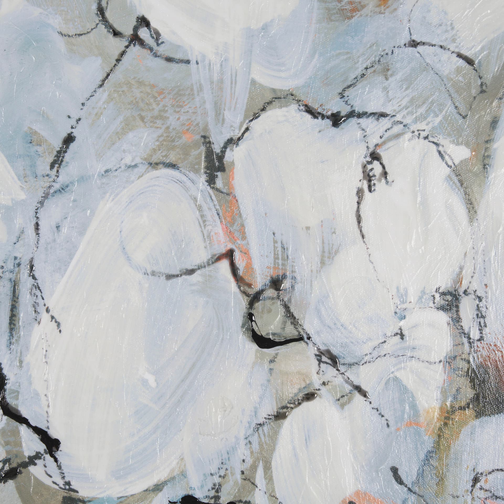 Magnolia Bouquet by Mercana Studio a Hand Embellished Textured Framed Canvas — product photograph