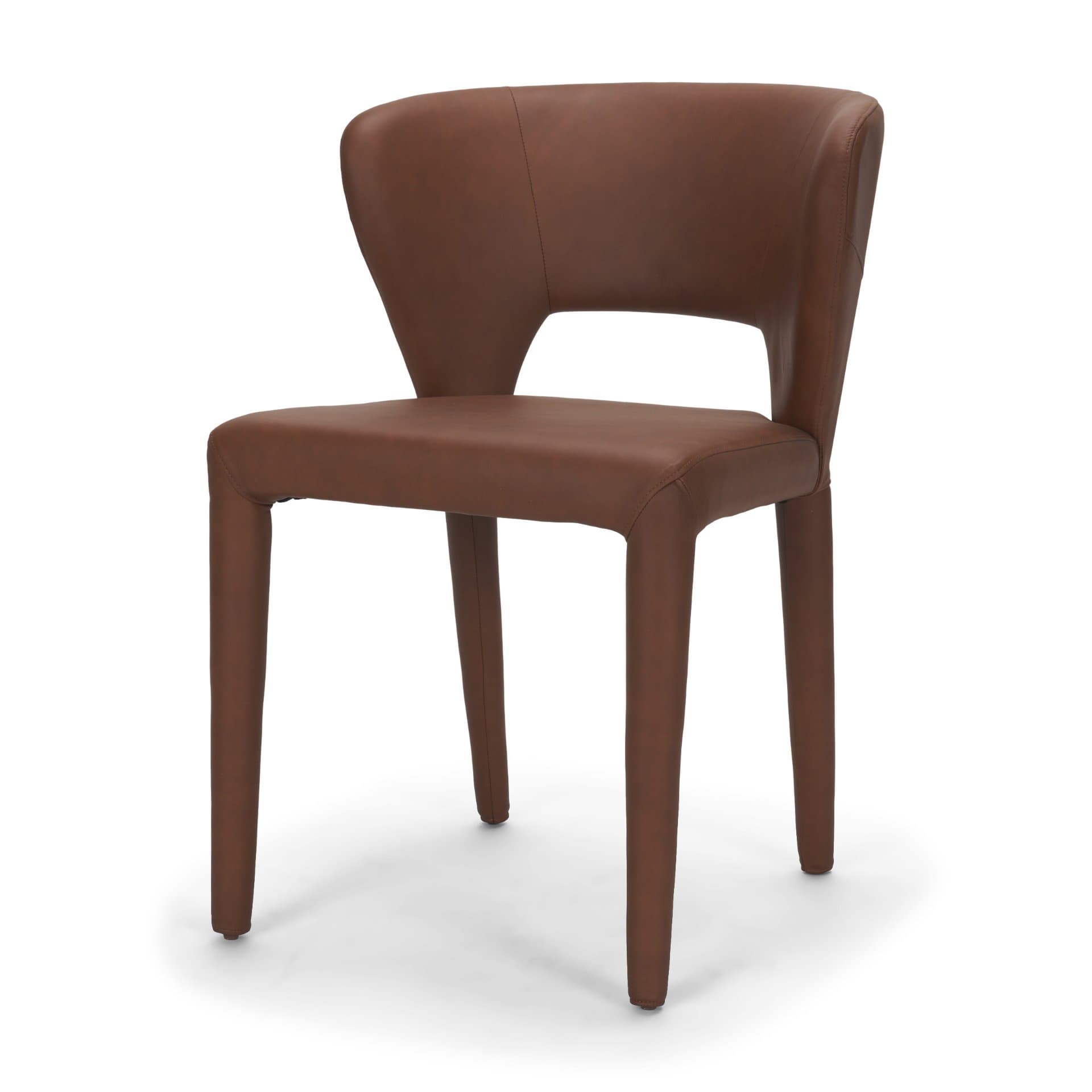 Marek Wingback Dining Arm Chair | Nutmeg Leather w/ Wood — product photograph
