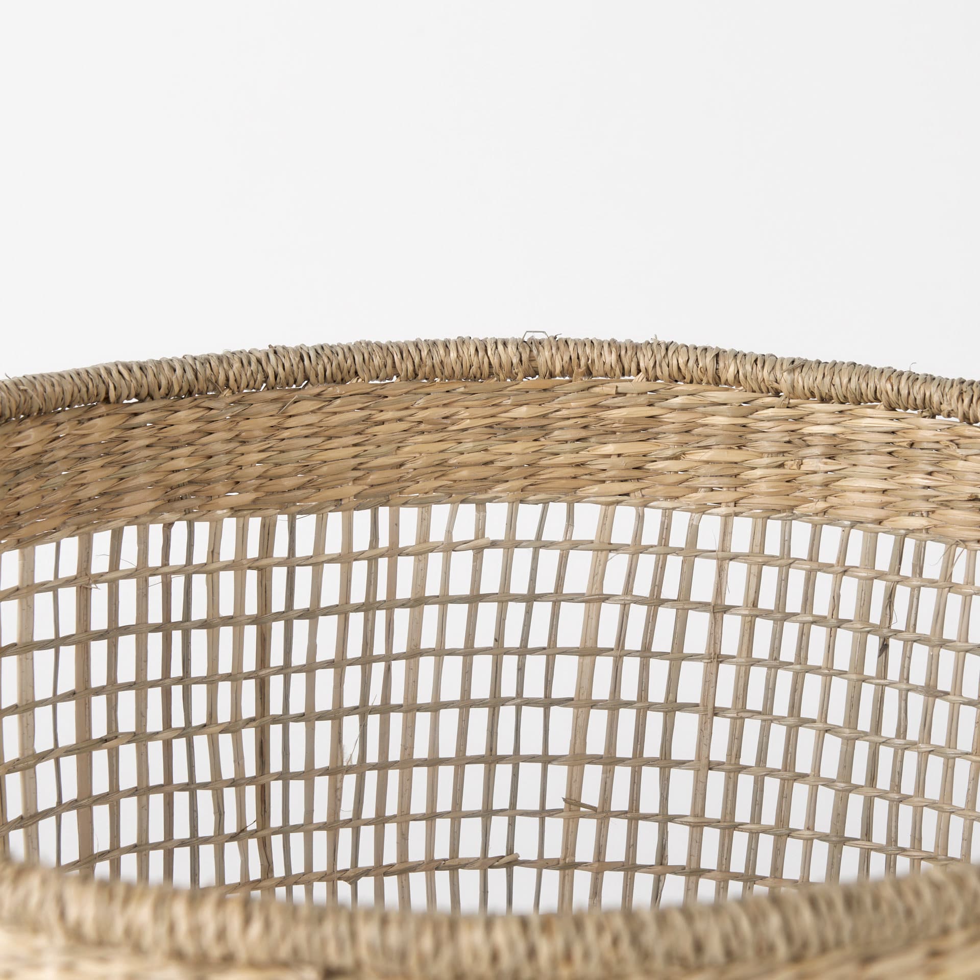 Bowie 19.7L x 19.7W x 19.7H (Set of 3) Medium Brown Seagrass Round Basket W/ Handles — product photograph