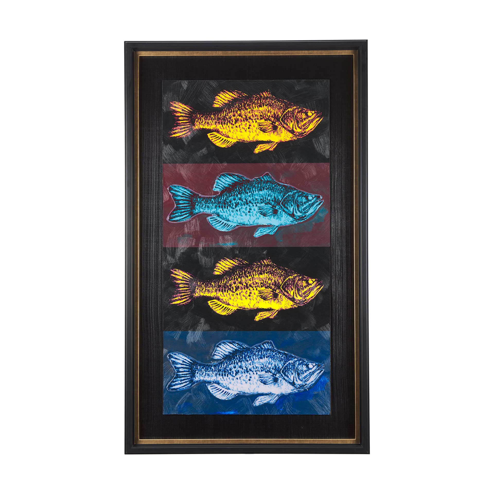 Largemouth Bass Print 4 in 1 by Mercana Studio a Hand Embellished Textured Framed Art Print — product photograph