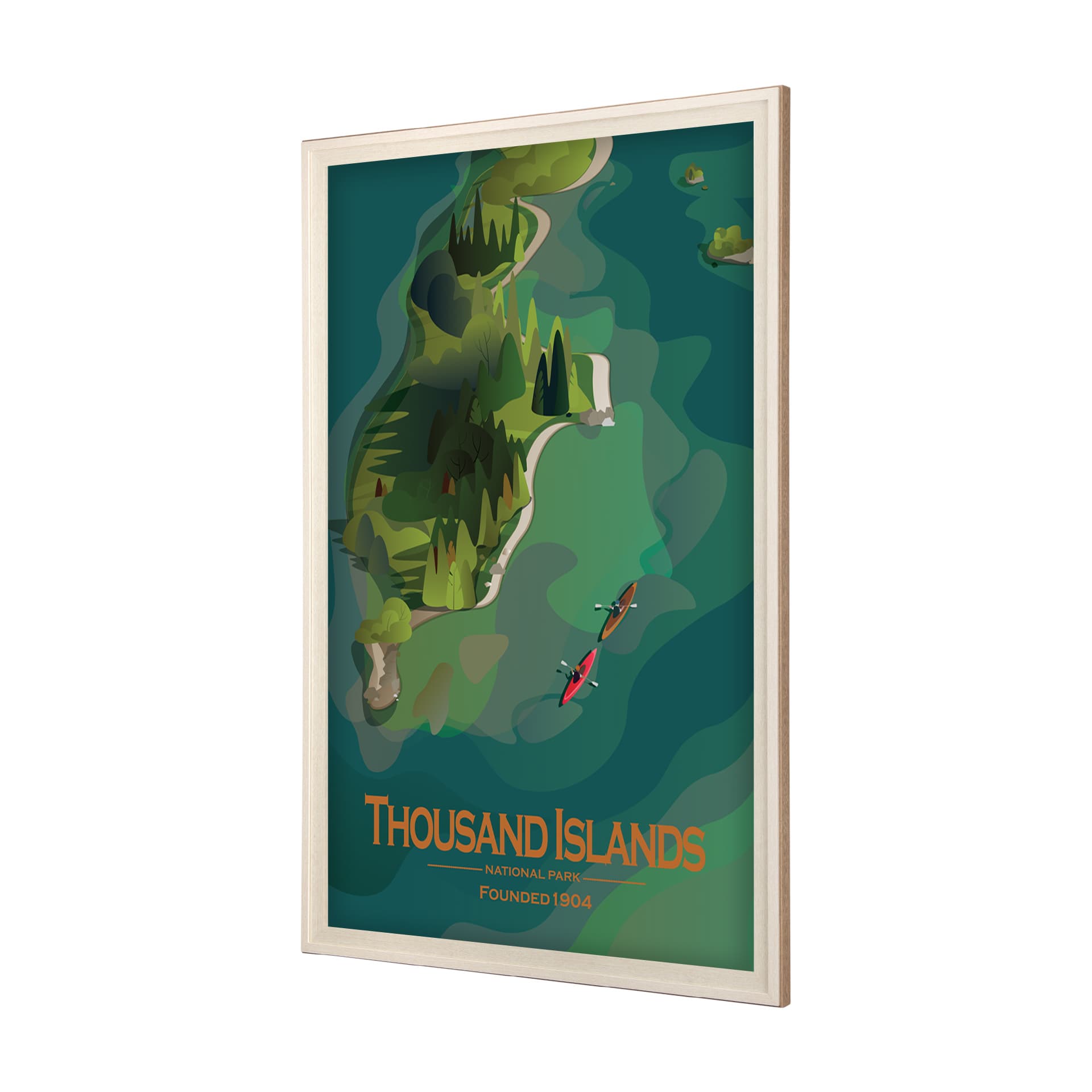 Thousand Islands GO (XL) by Mercana Studio Framed Artwork Matted under Glass — product photograph