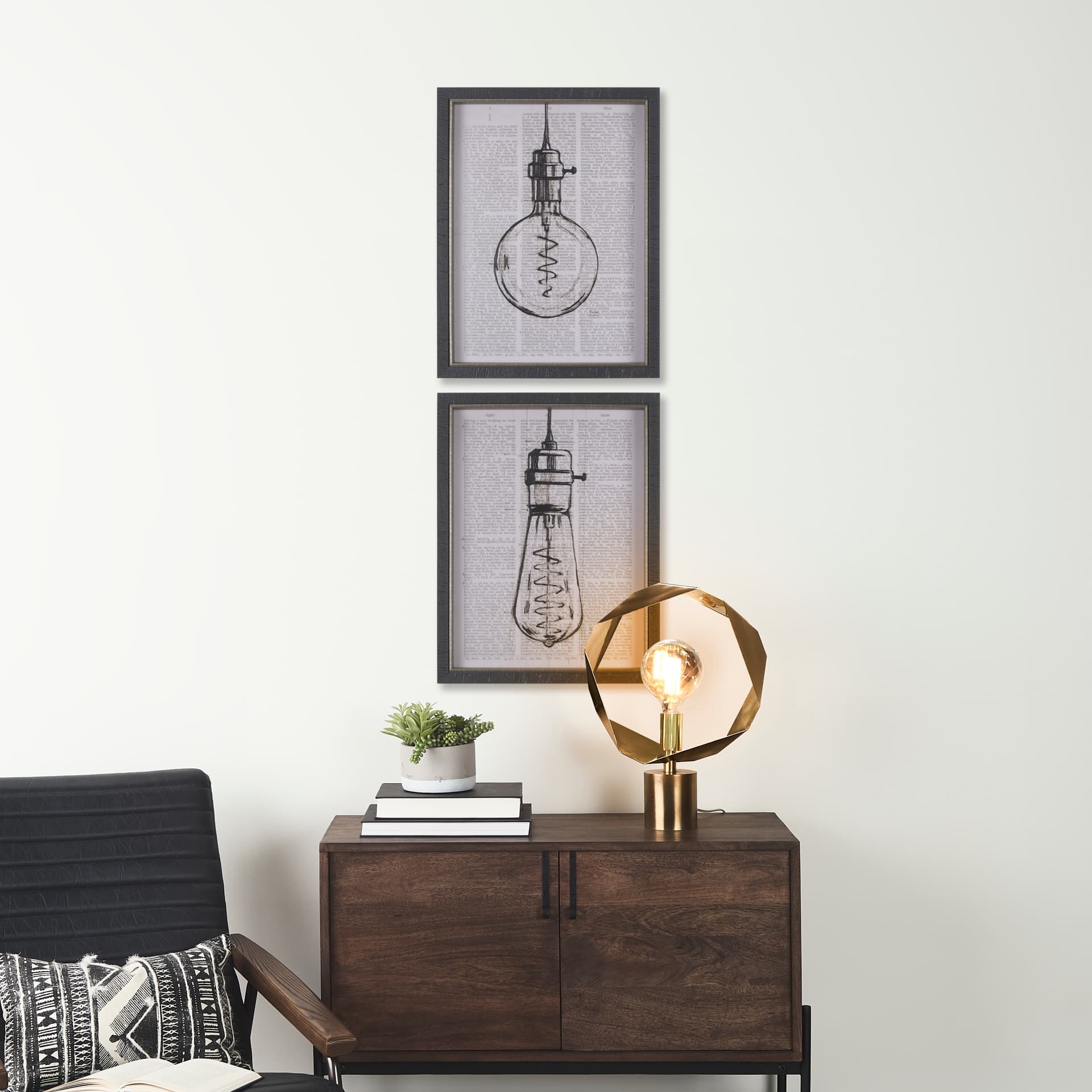 Vintage Page I by Mercana Studio a Hand Embellished Textured Framed Art Print — in a styled room