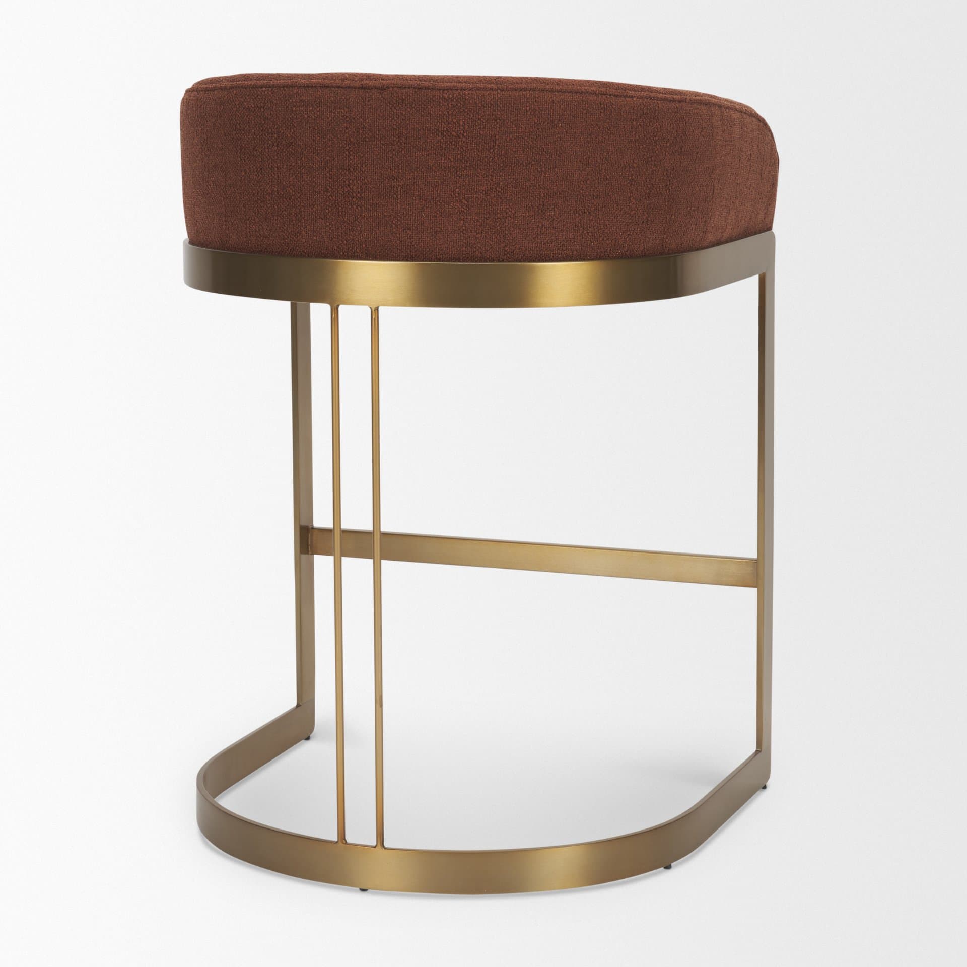 Hollyfield Backless 28.7in Seat Bar Stool | Burgundy Fabric w/ Metal — product photograph