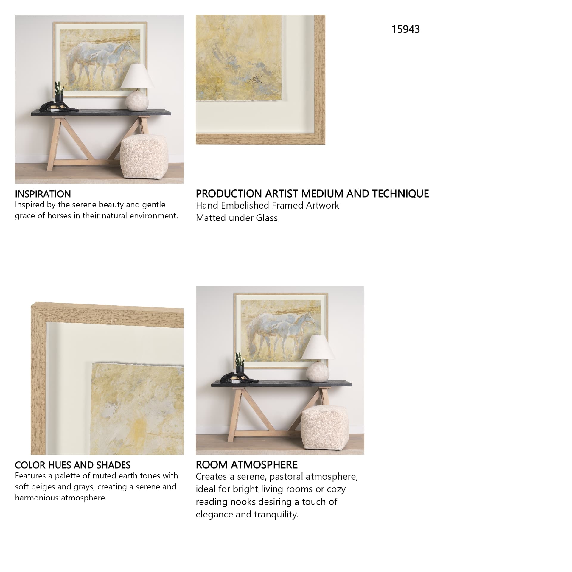 Curious I by Mercana Studio Hand Embelished Framed Artwork Matted under Glass — in a styled room