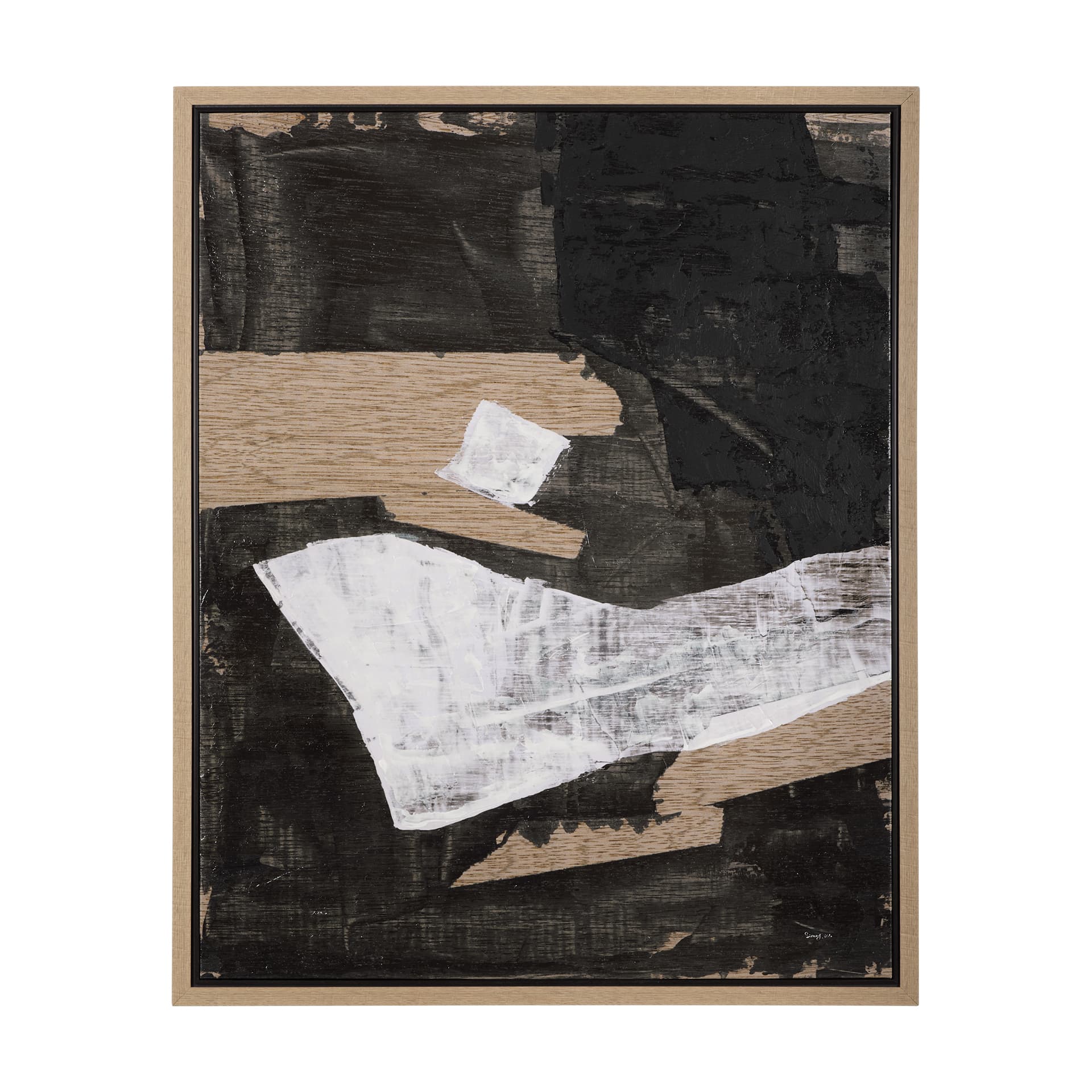Clouds upon Fields II by Mercana Studio a Hand Embellished Textured Framed Canvas — product photograph