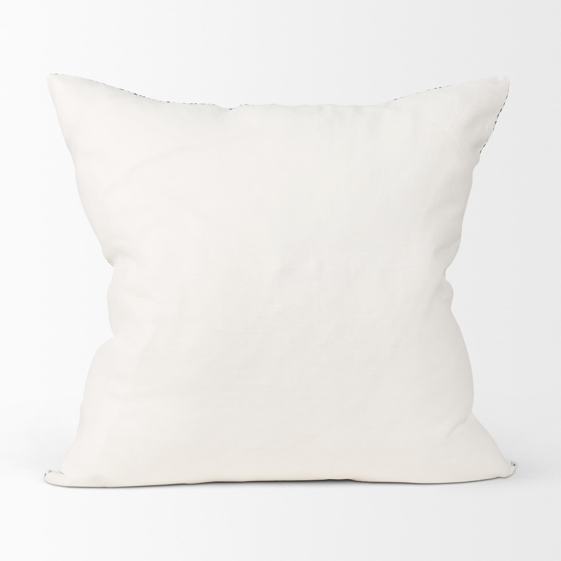 Jennelle 22x22 Cream w/ Indigo Print Linen Square Pillow Cover — product photograph