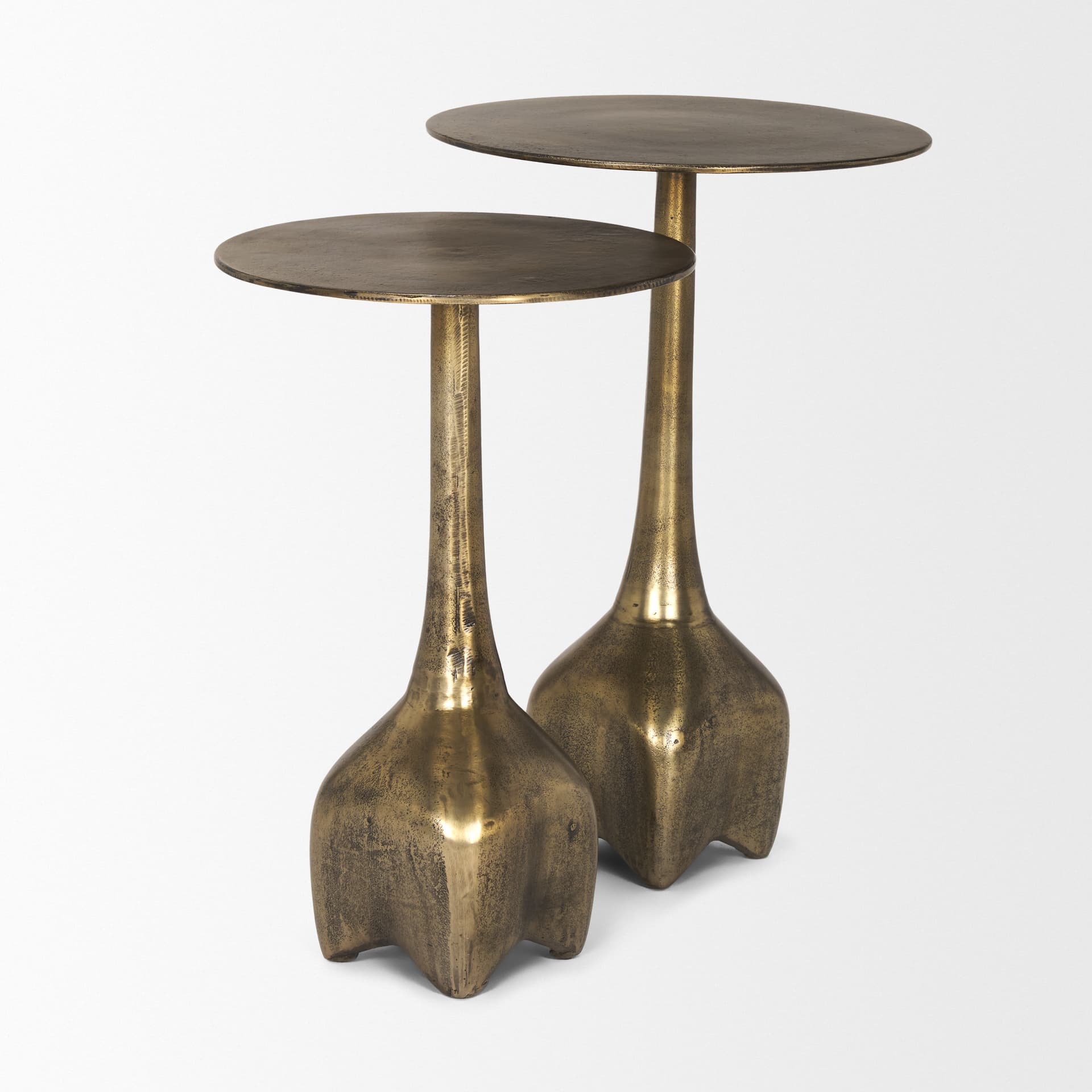 Risha Small Gold Metal Accent Table — product photograph