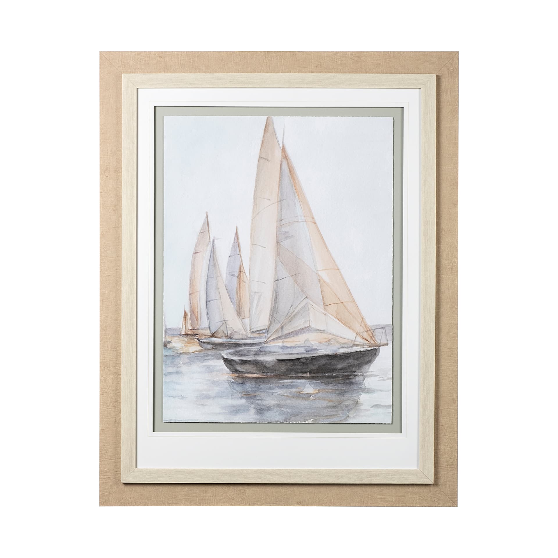 Plein Air Sailboats II by Ethan Harper a Framed Art Print Matted under Glass — product photograph