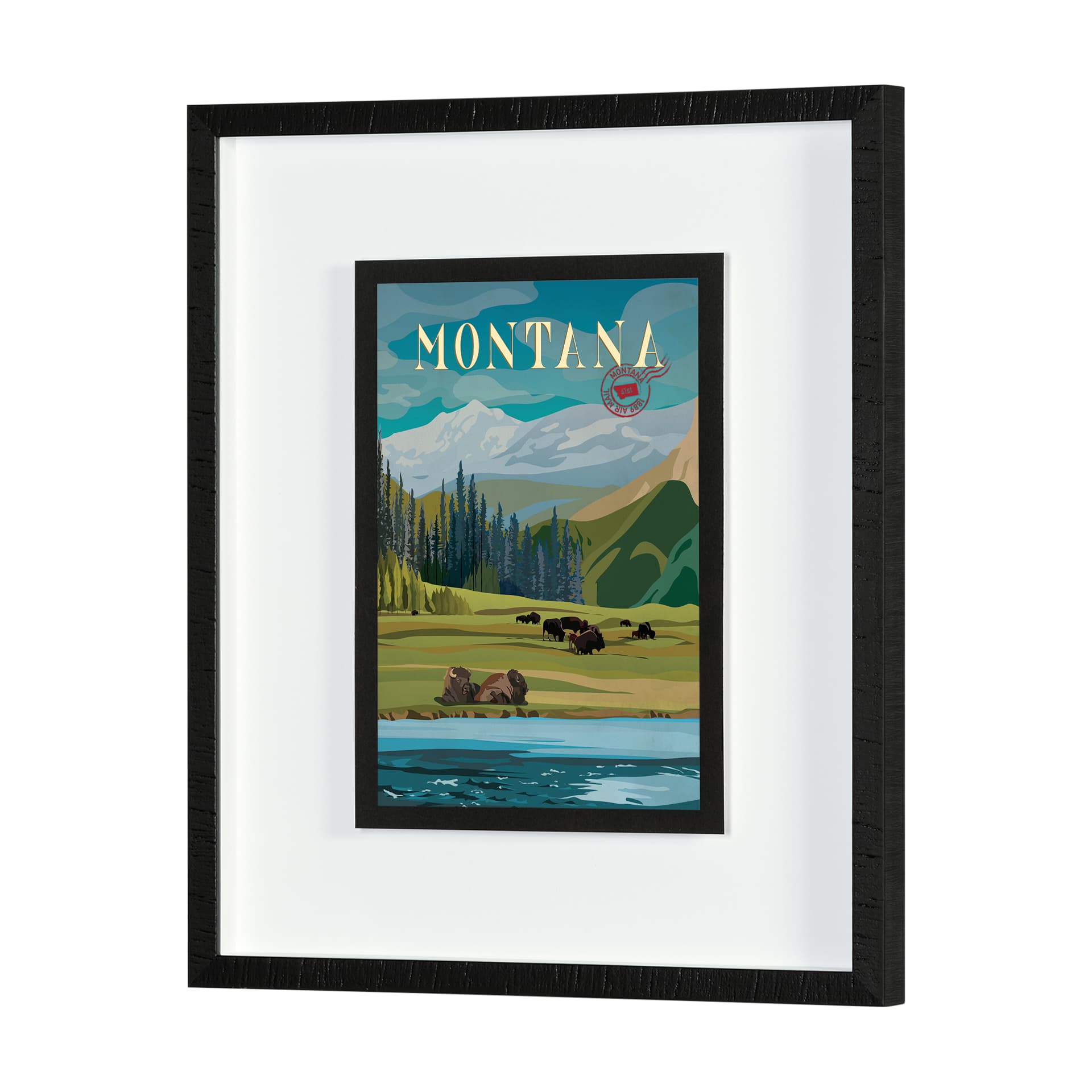 Montana Go USA (M) by Mercana Studio a Framed Art Print Matted under Glass — product photograph
