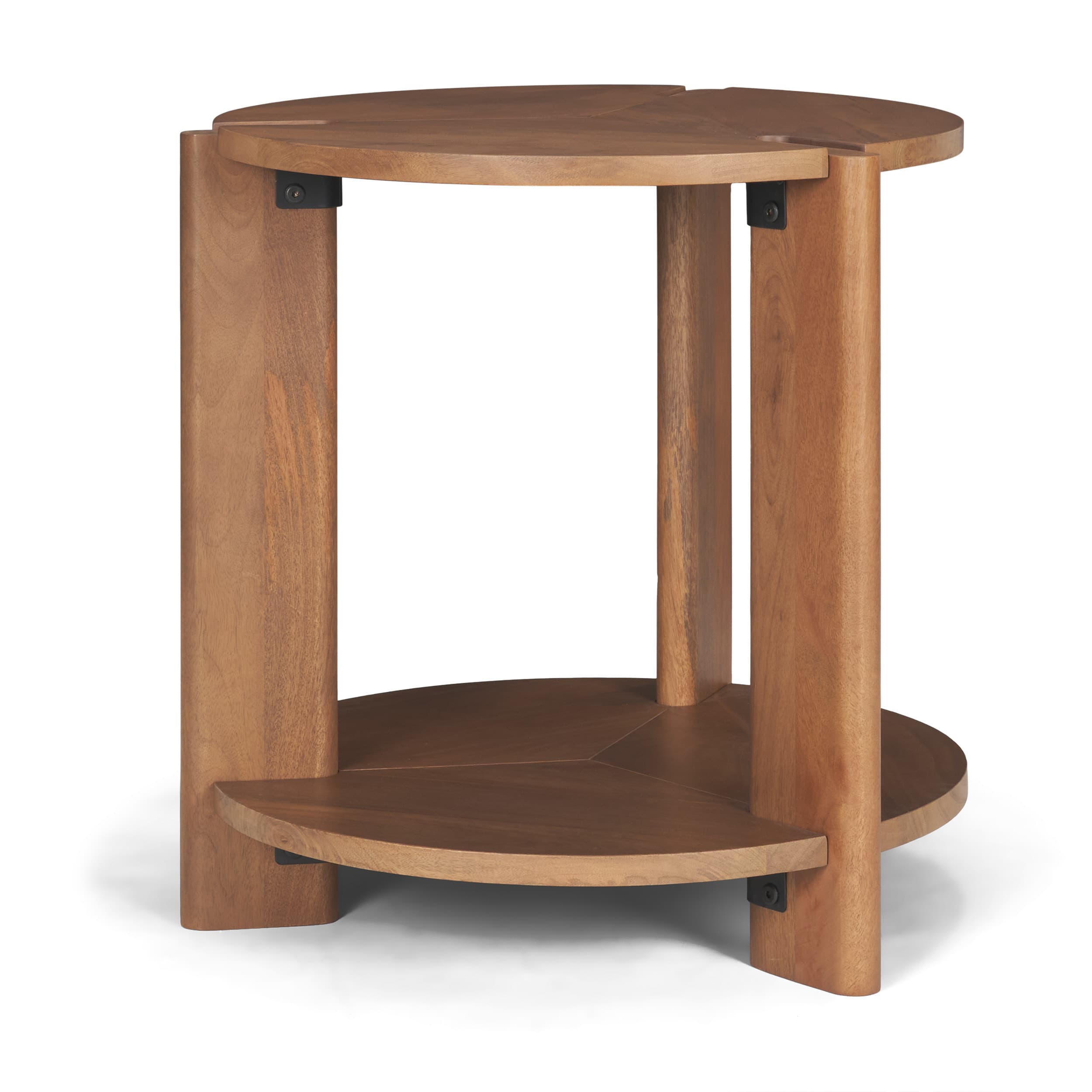 Hisako Mid Brown Open Round Accent Table — product photograph