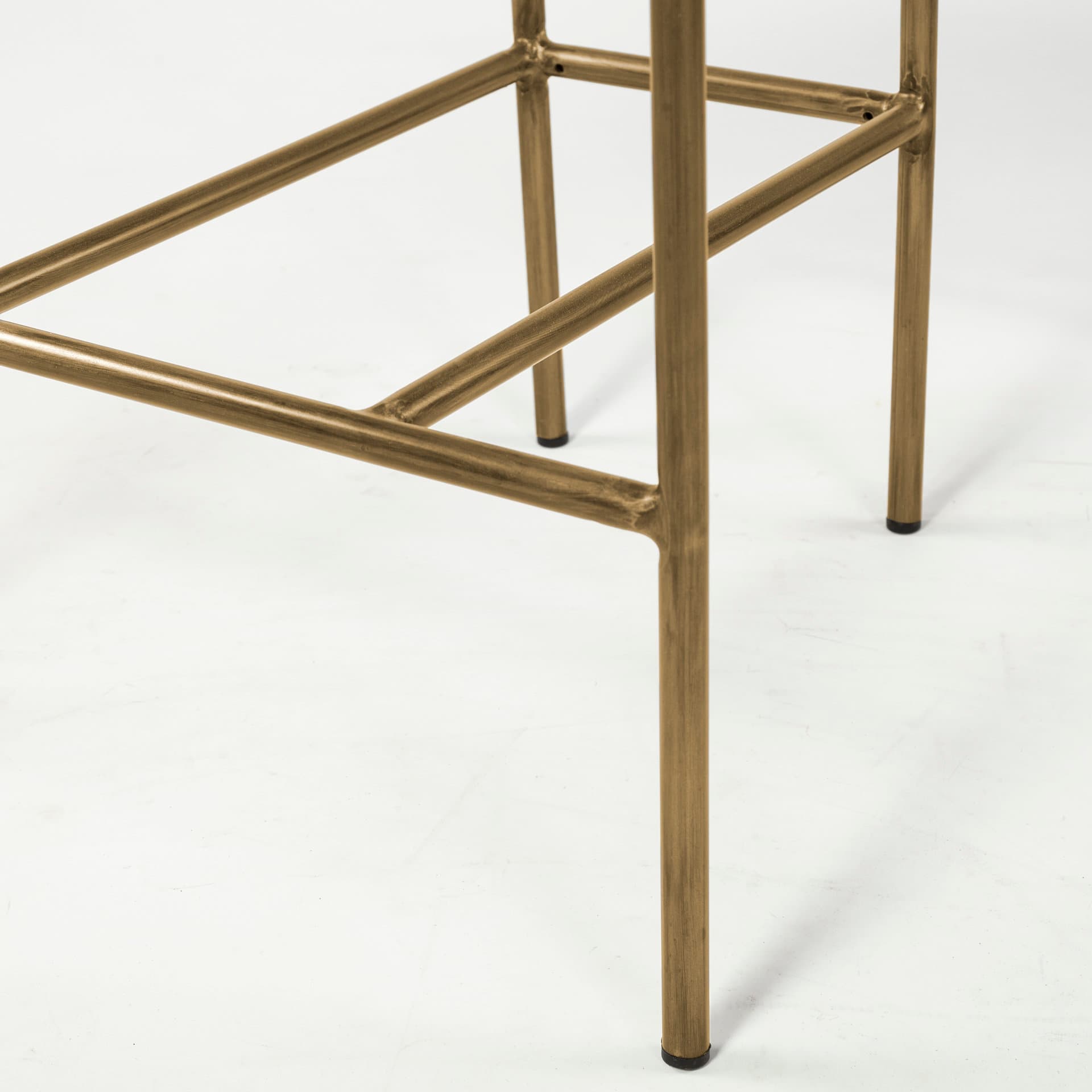 Parker Curved Back Dining Arm Chair | Cream Fabric w/ Gold Metal — product photograph