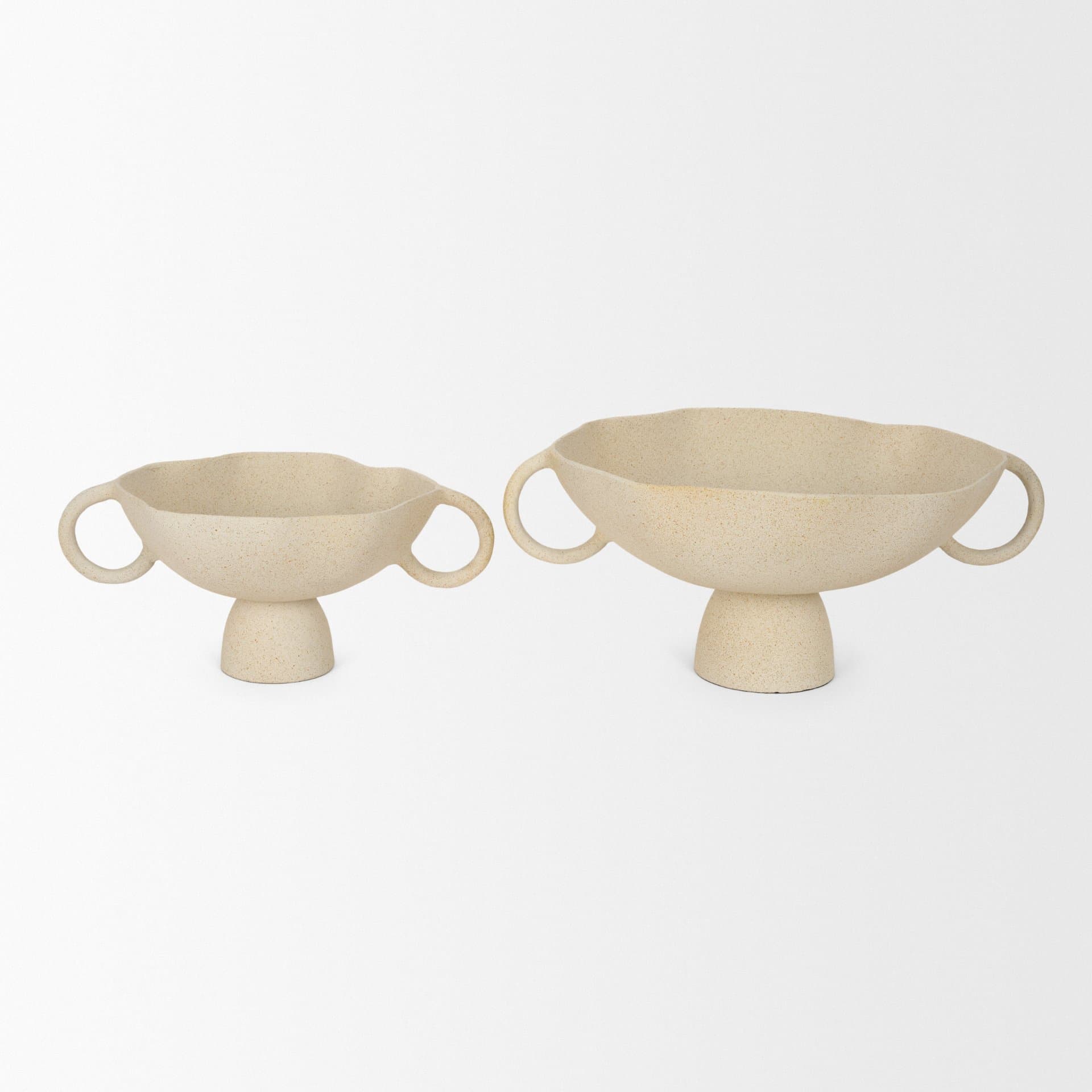 Radka Beige Textured Small Metal Decorative Bowl — product photograph