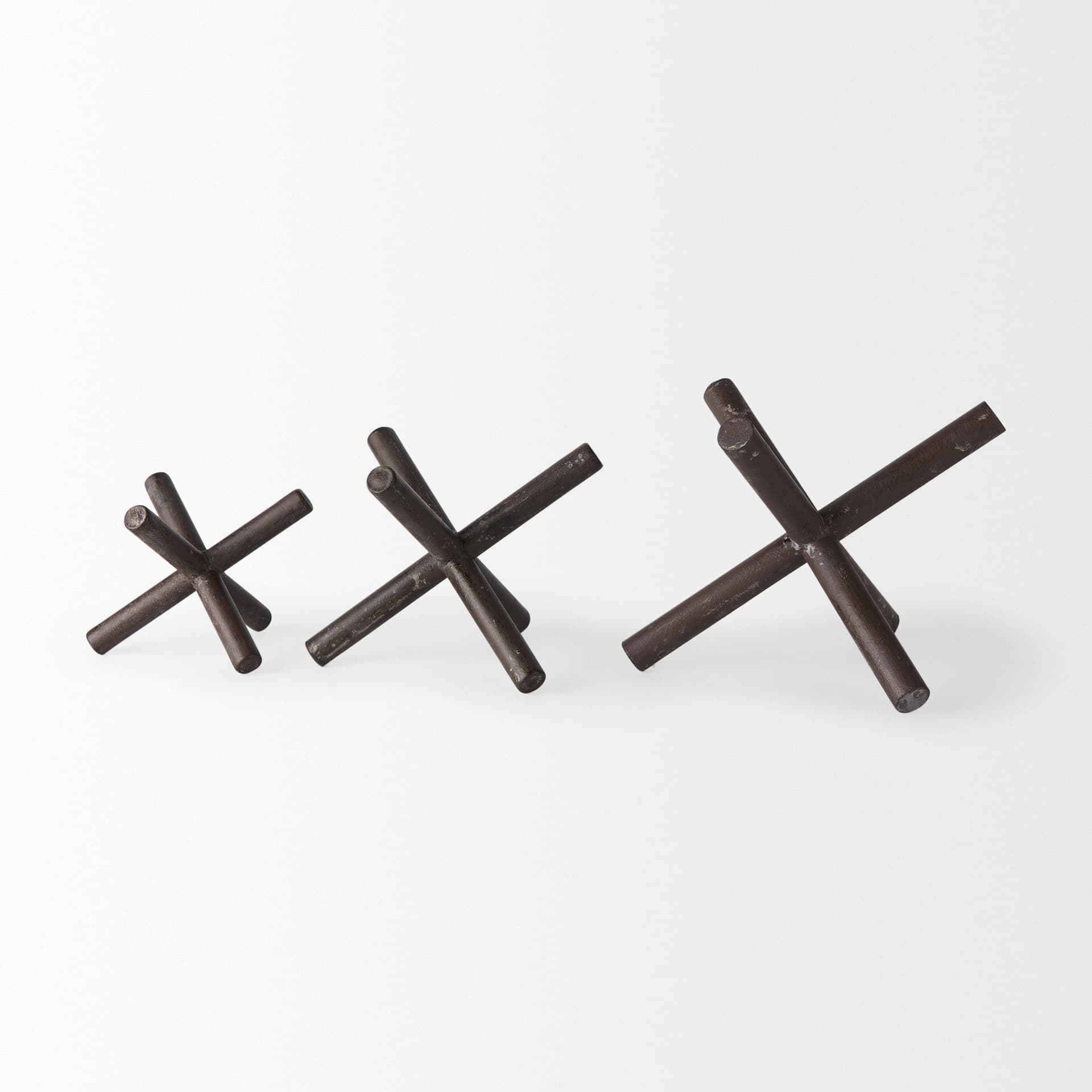Astericks III (Small) 6L x 6W Brown Metal Decor Object — product photograph
