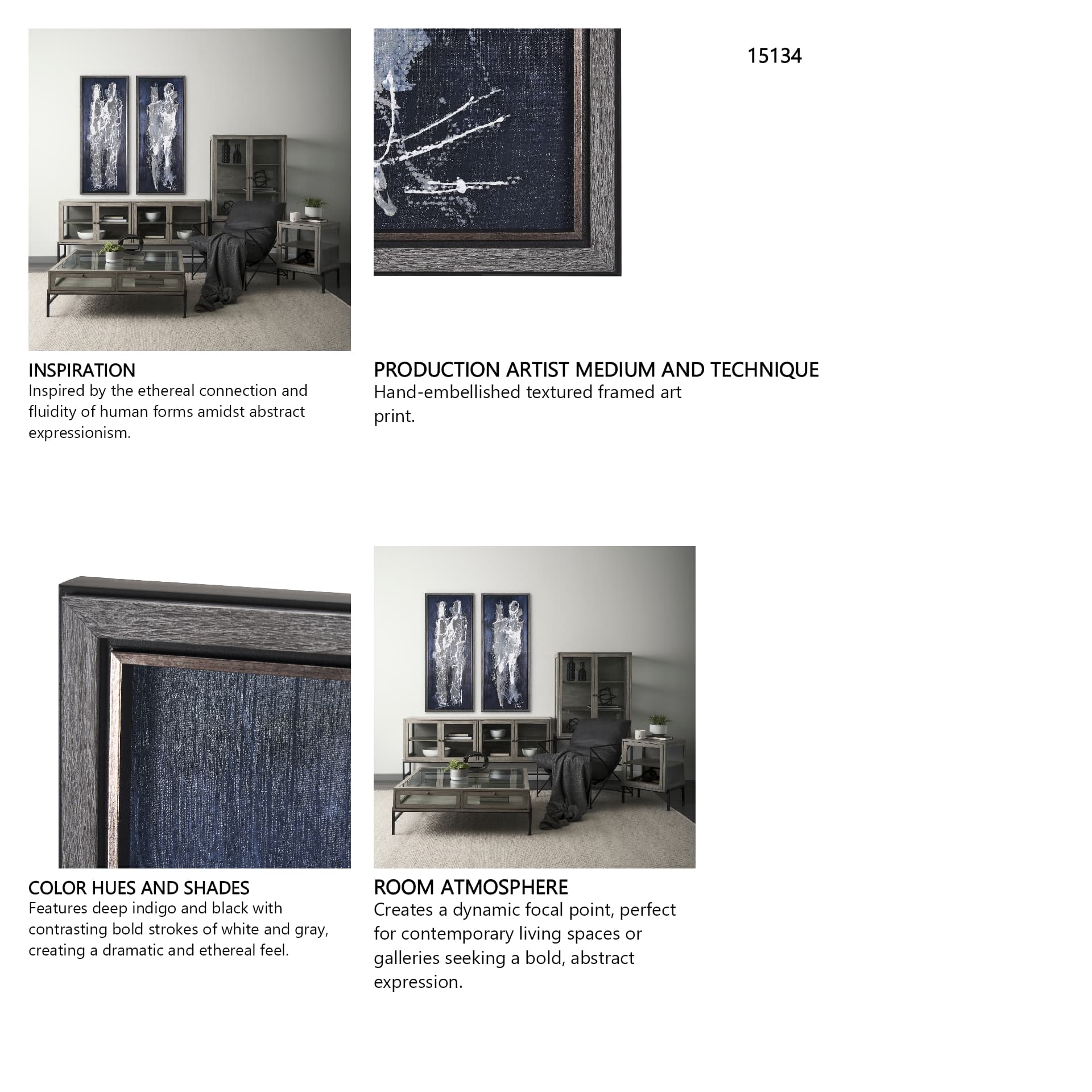Gathering IV by Mercana Studio a Hand Embellished Textured Framed Art Print — in a styled room